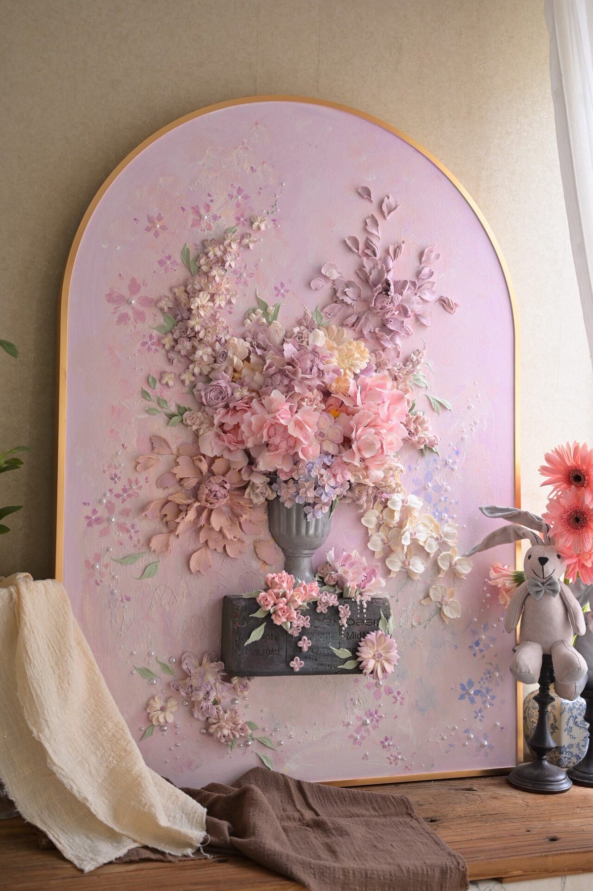 Clay Piping Flower Wall Art