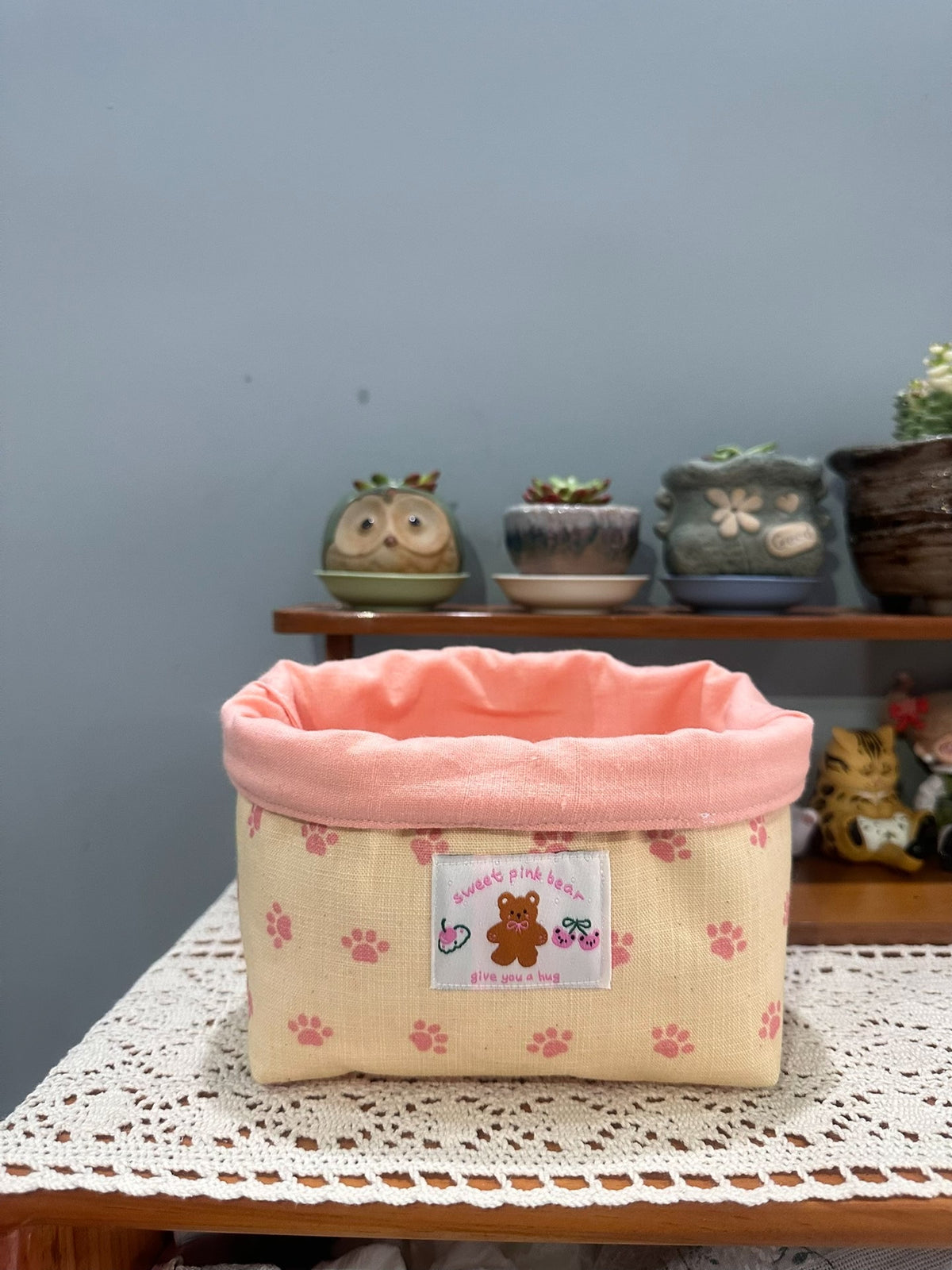 Handmade Fabric Storage Basket Set of Two