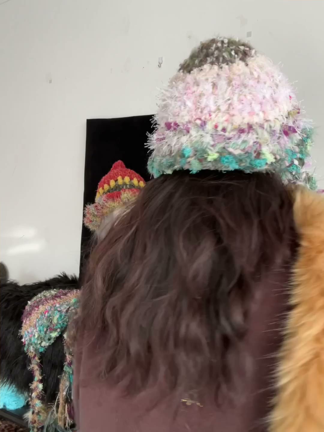 Hand Crocheted Pastel Textured Yarn Hat