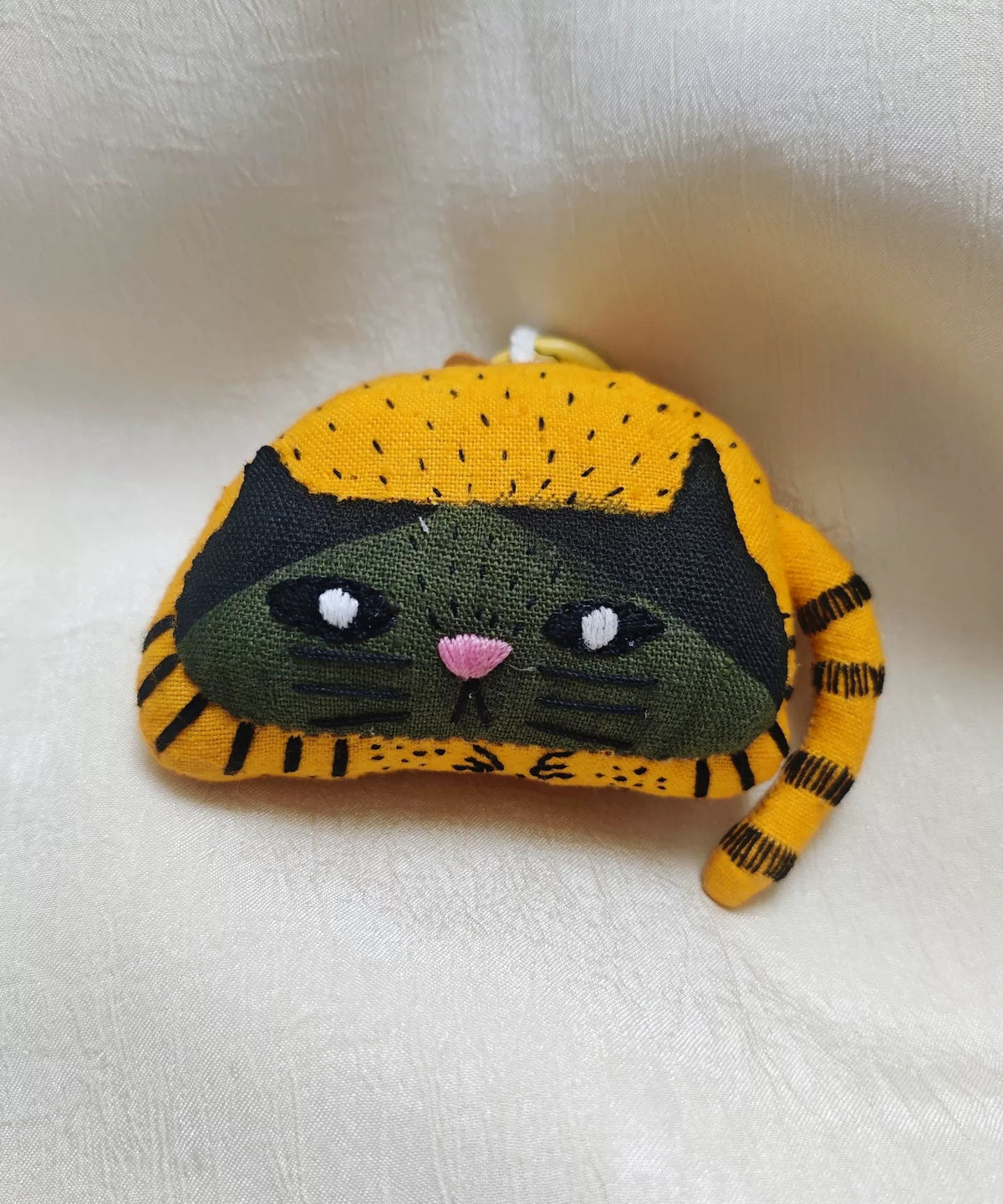 Handmade Cotton Cat Plush Keychain