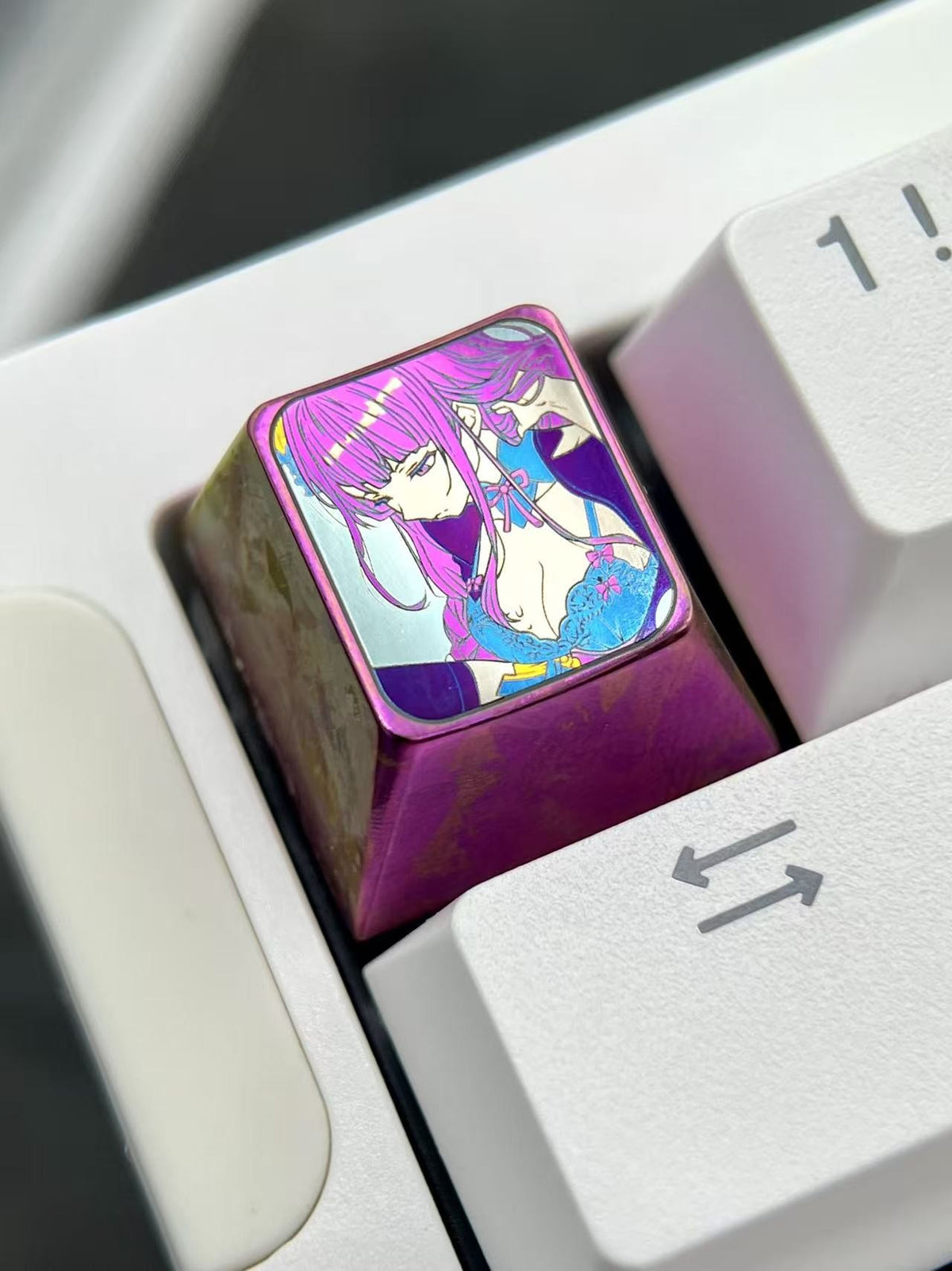 Titanium Alloy Raiden Shogun 1u Artisan Keycap
