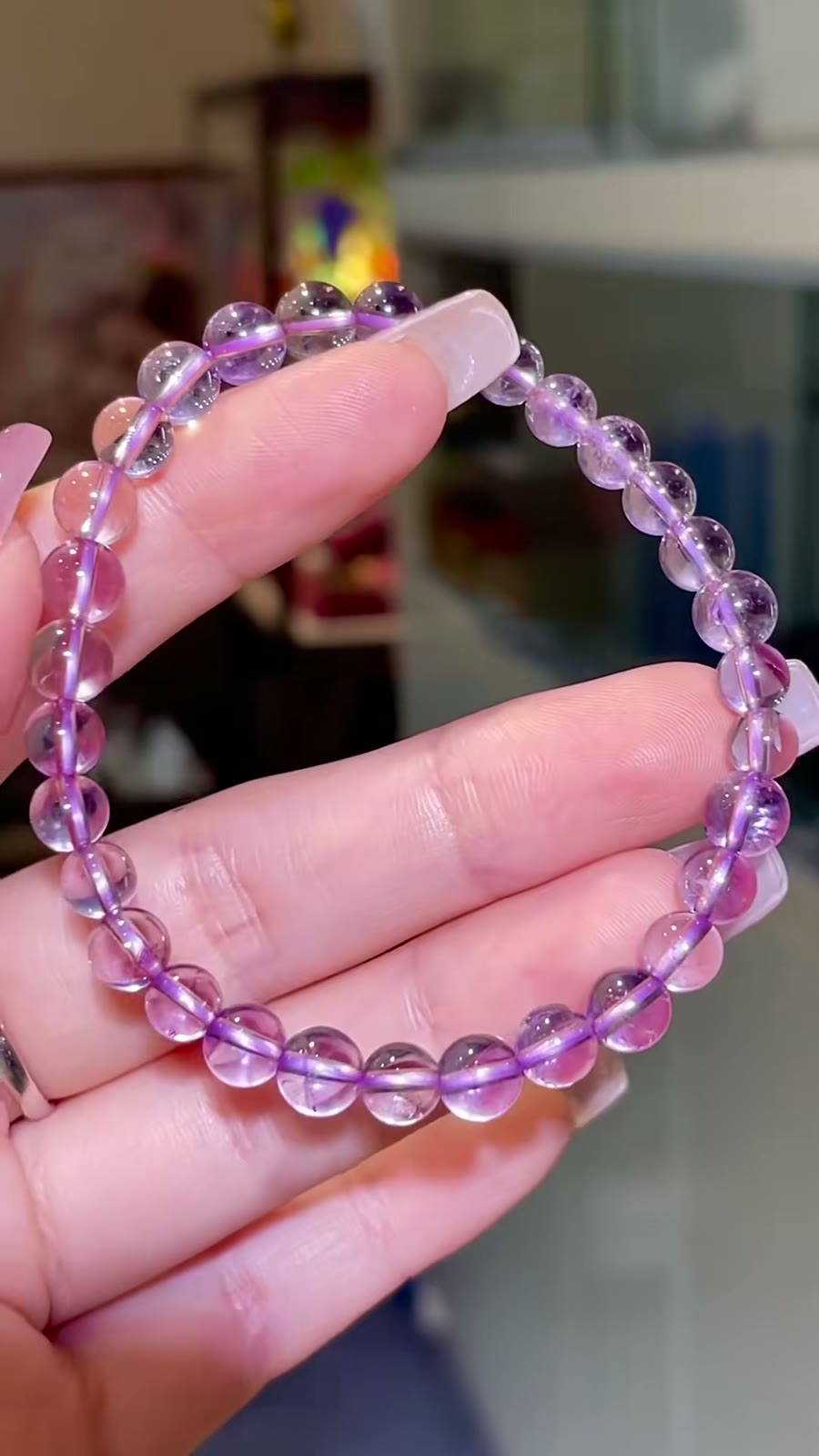 Amethyst-Perlenarmband rund 6 mm