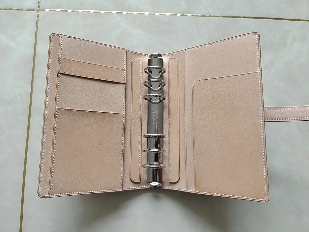 A6 Leather Binder with Six Ring Mechanism