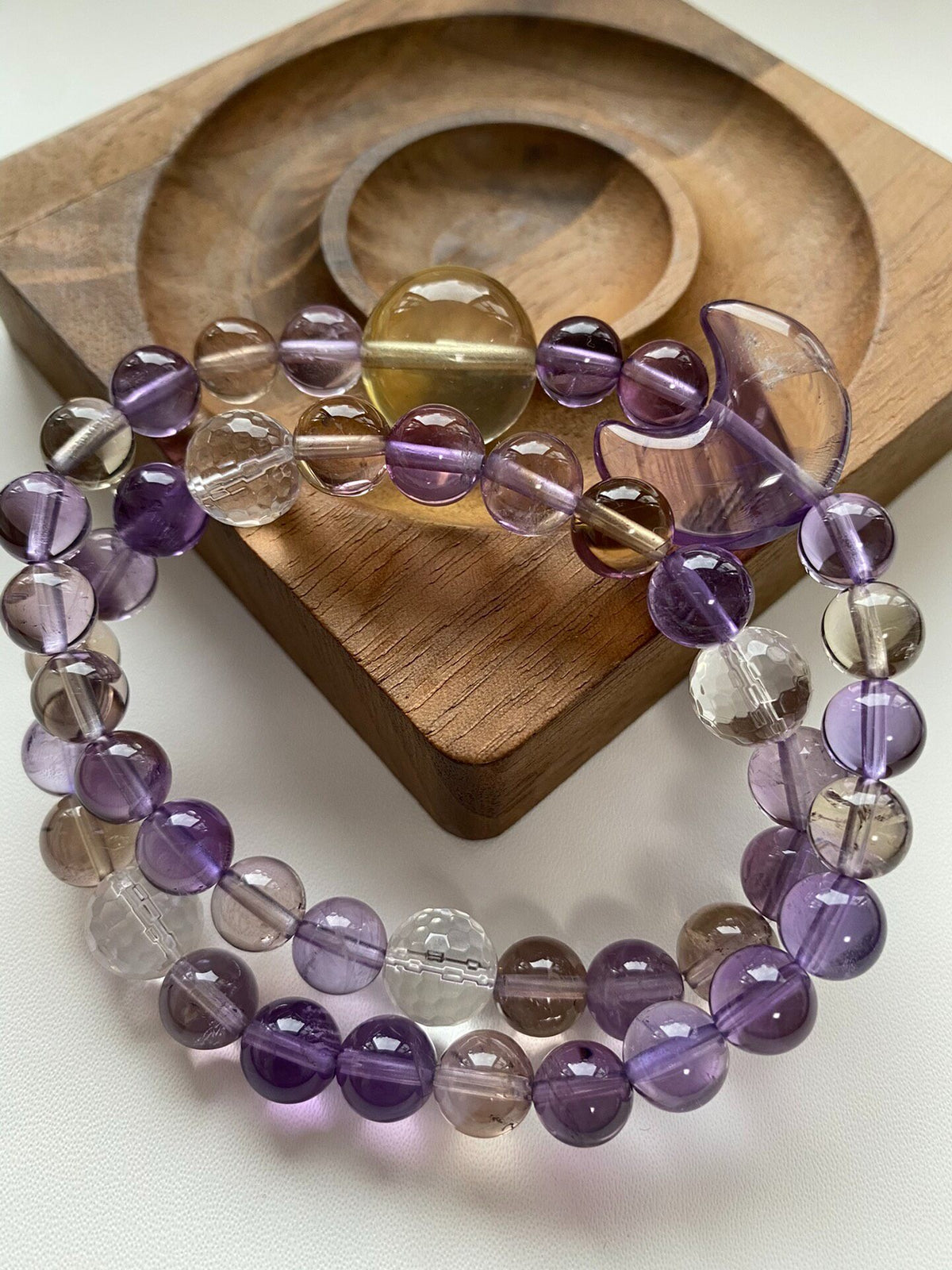 Amethyst Citrine Double Strand Crystal Bracelet