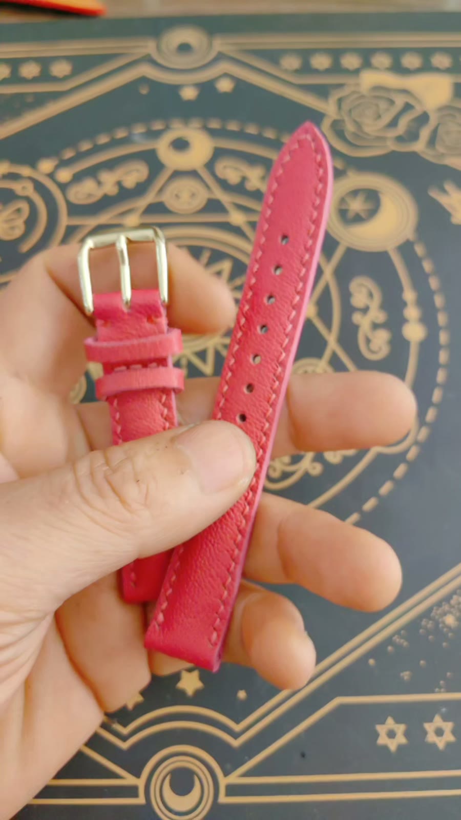 Red Leather Watch Strap Two Piece