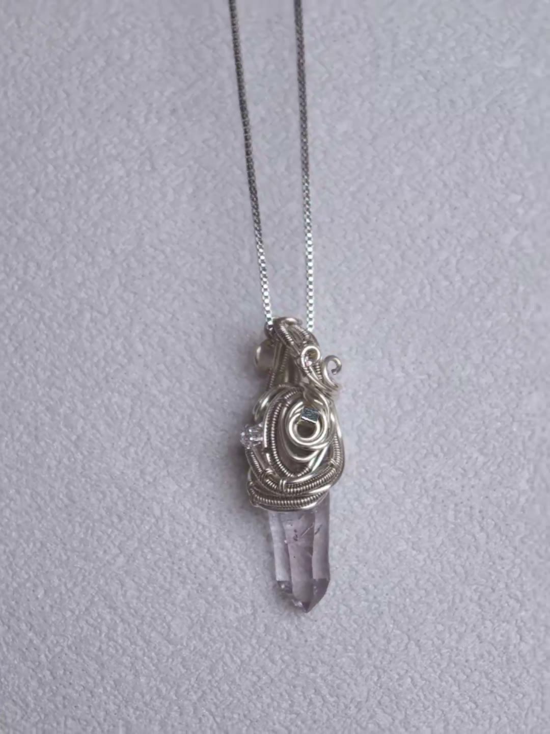 Natural Croiz Crystal Wire Wrapped Necklace