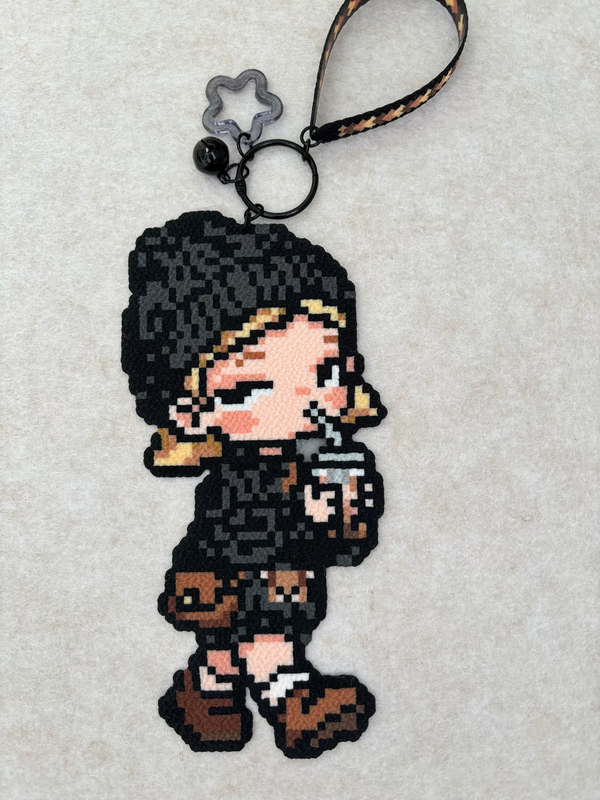 Pixel Art Handmade Fabric Pendant Keyring