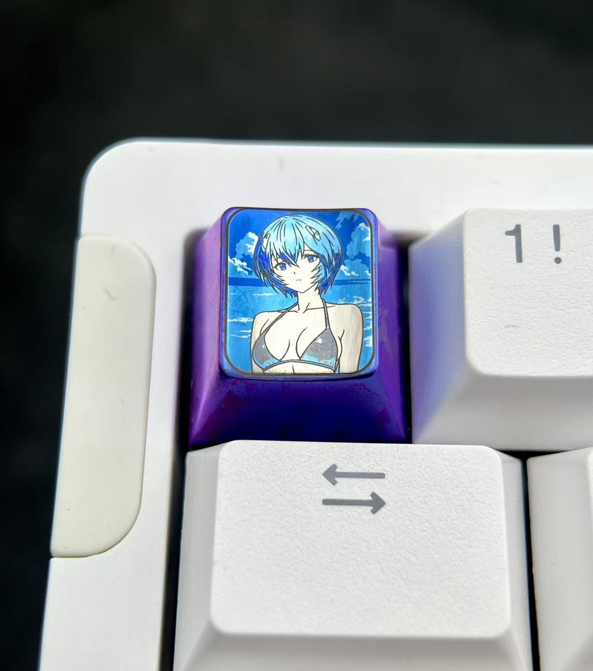 Titanium Alloy Rei Ayanami 1u Keycap