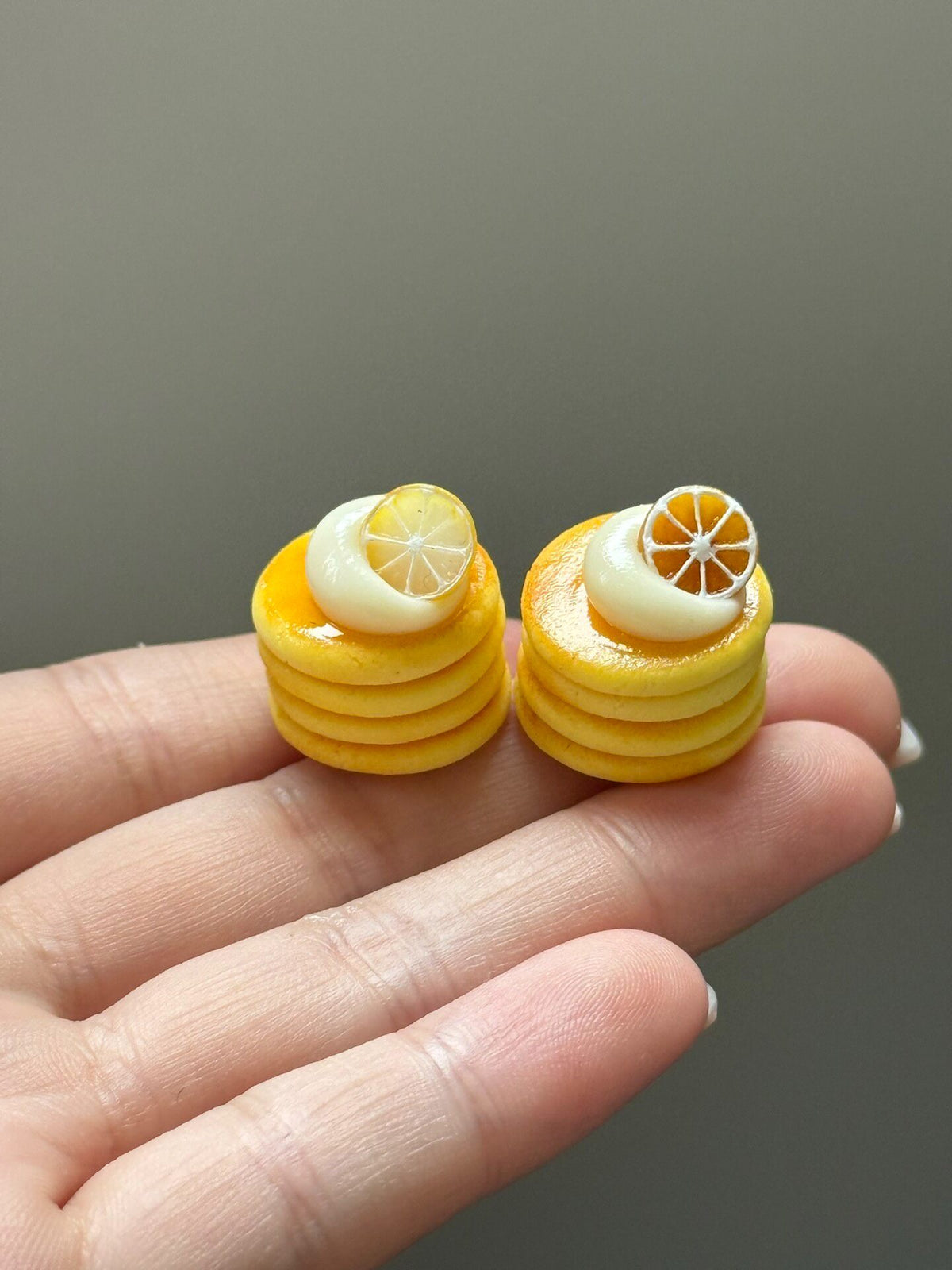 Pancake Pendant Charms with Citrus Topping