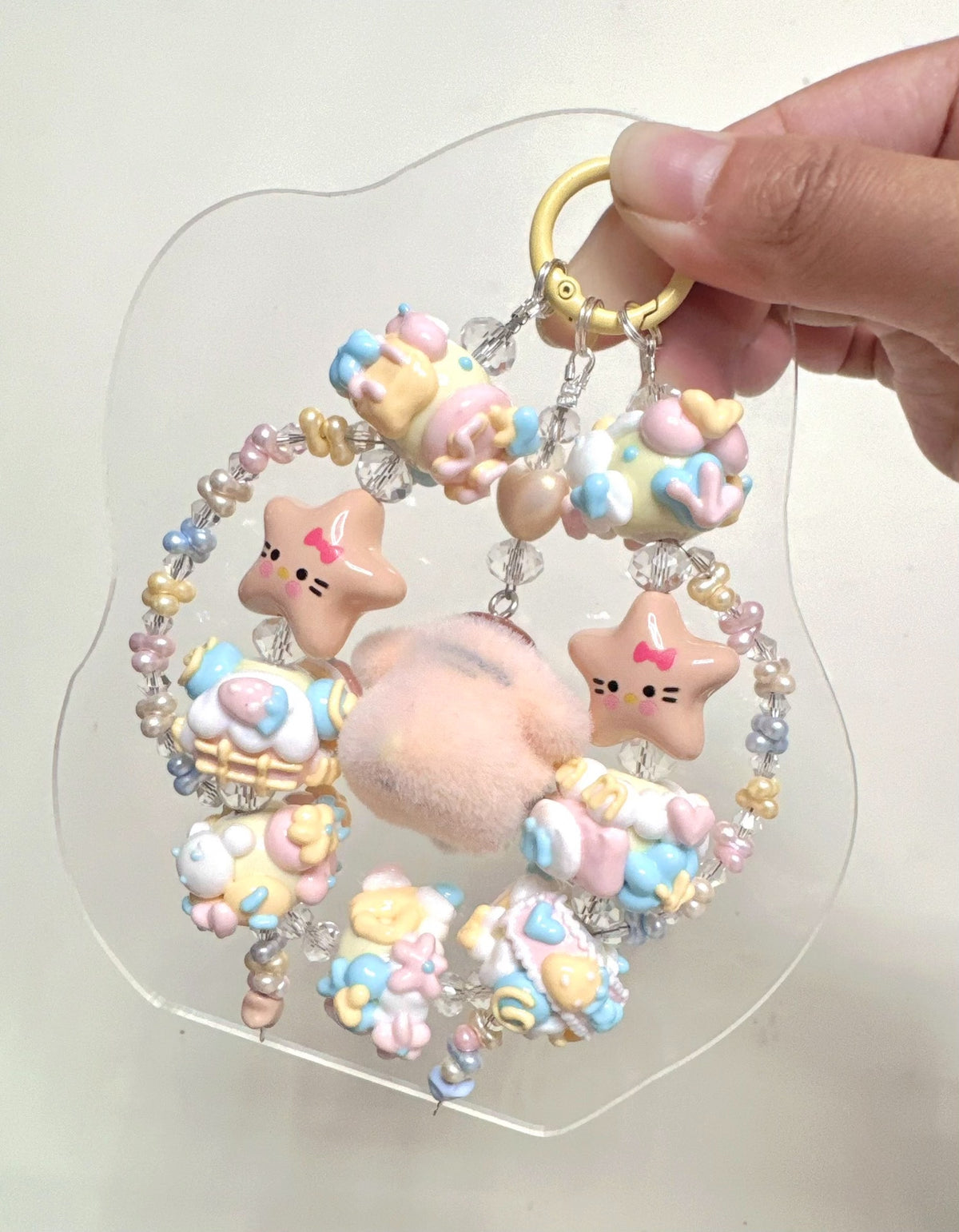 Sanrio Plush Beaded Phone Charm Keychain