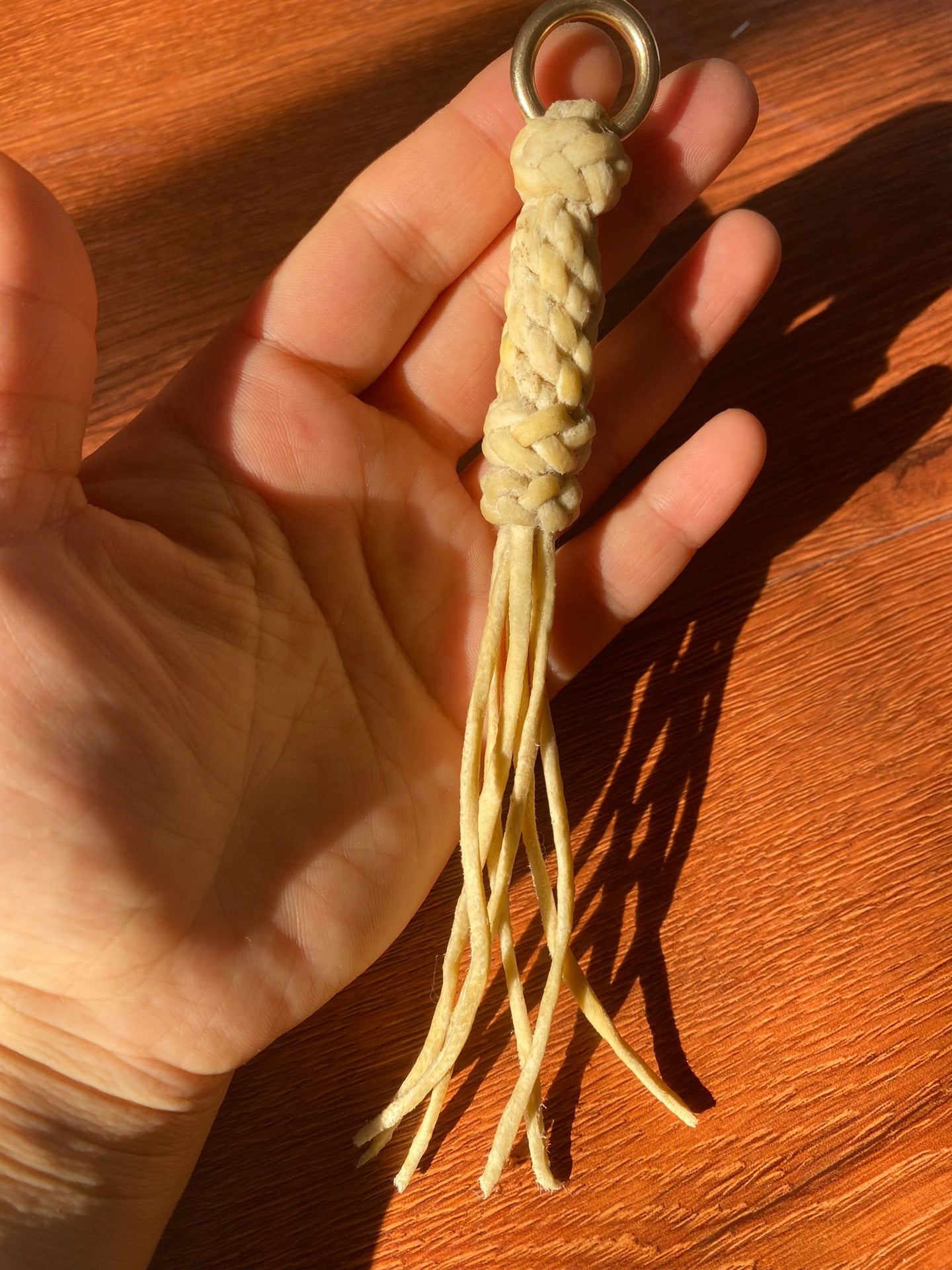 Handcrafted Leather Braided Whip Charm Keychain