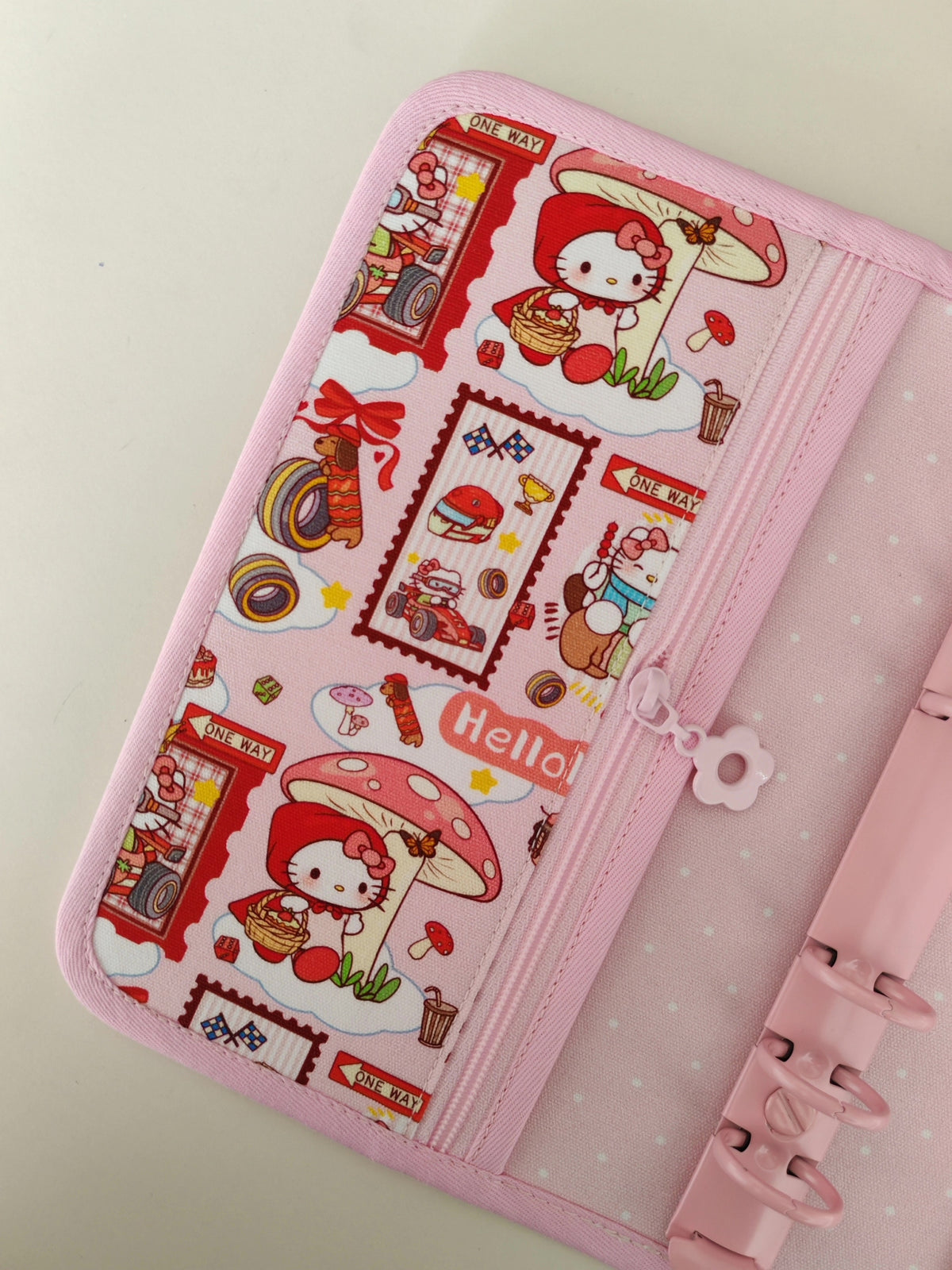 A6 布製ルーズリーフノート ビーズチャーム付き