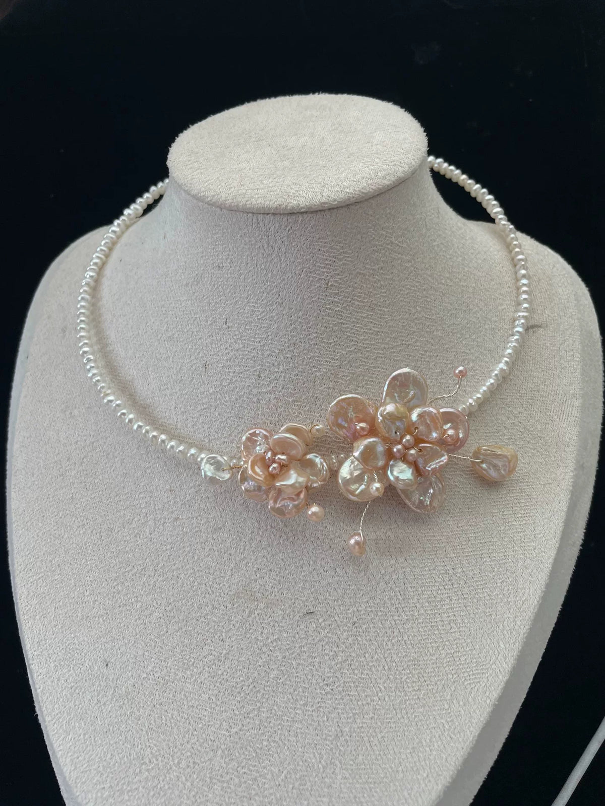 Collana Choker con Perle Barocco Floreale