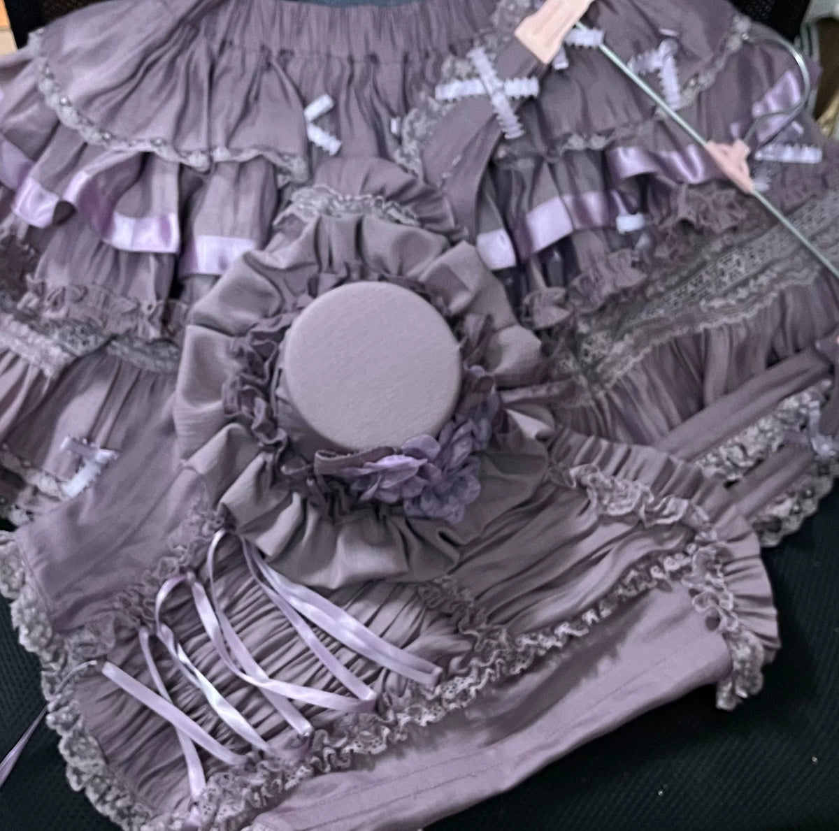 Purple Crinkled Fabric Mini Top Hat