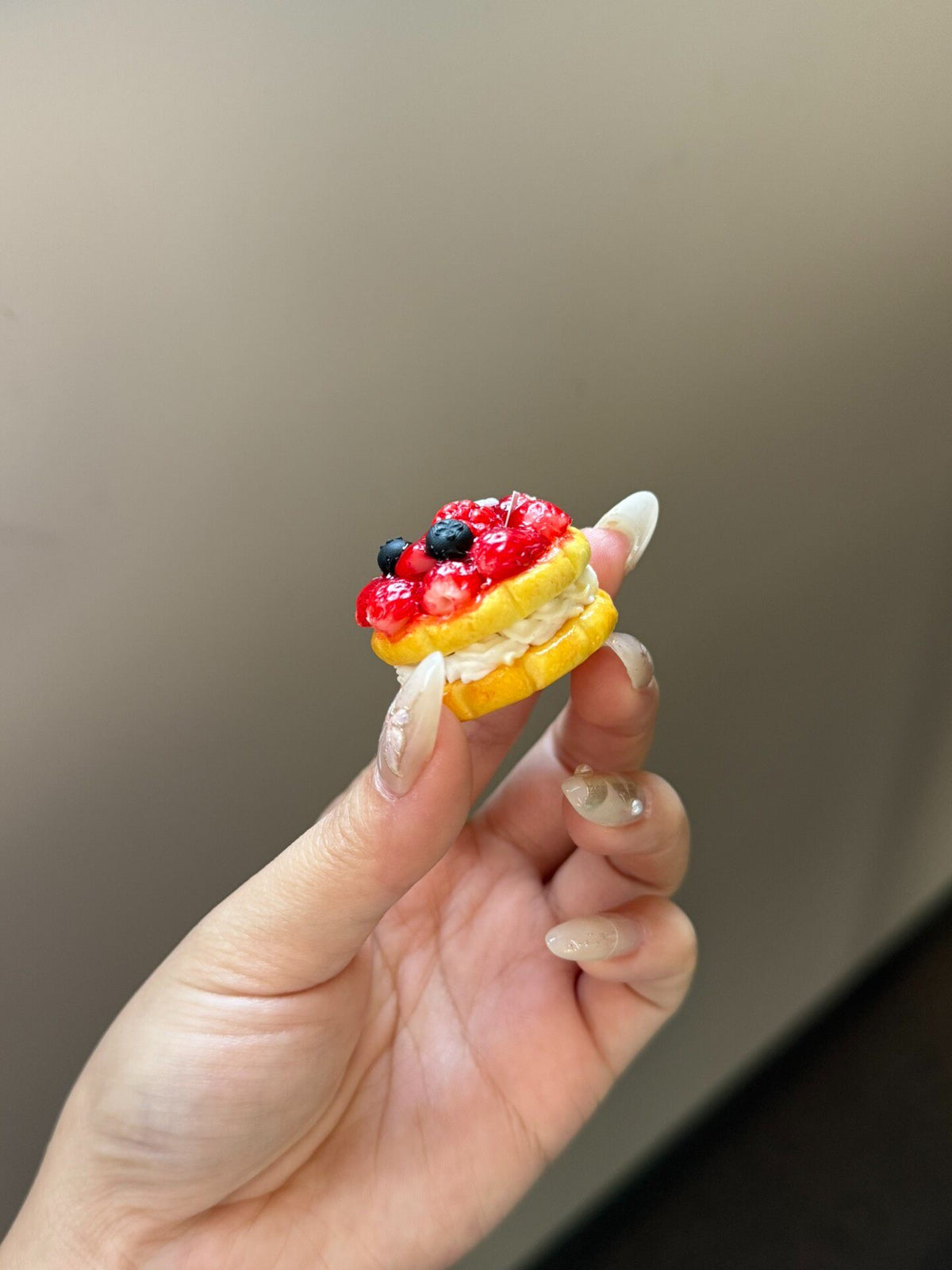 Clay Strawberry Cake Charm 3cm