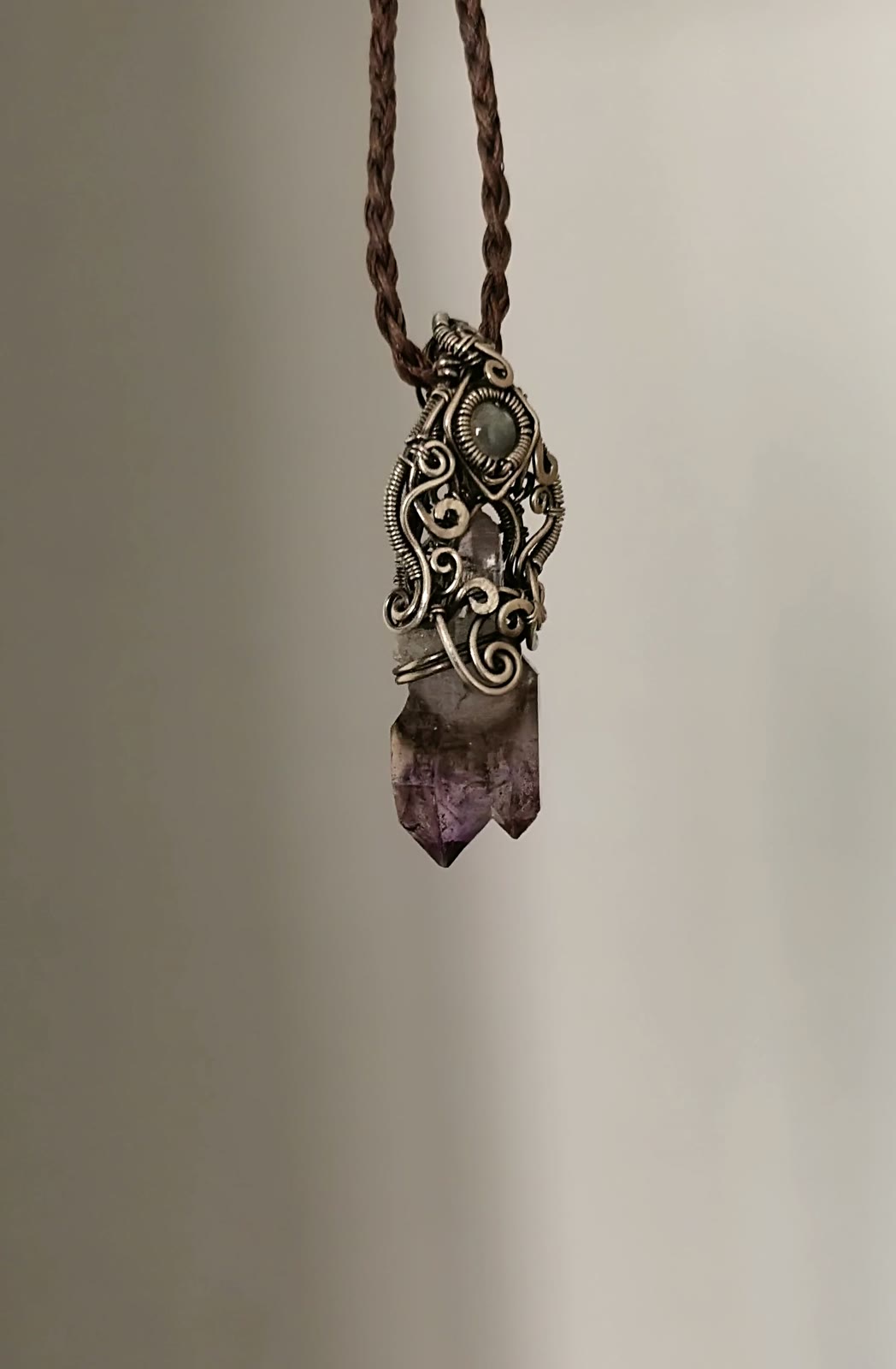 Super Seven Amethyst Pendant Wire Wrapped