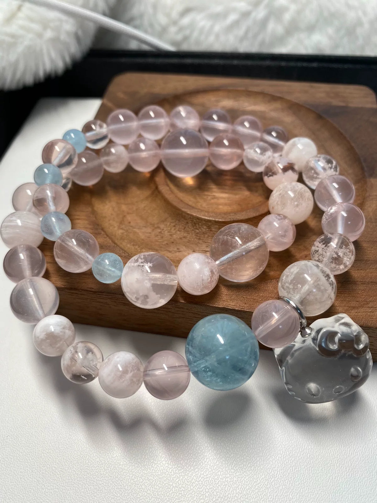 Natural Crystal Beaded Bracelet Strand
