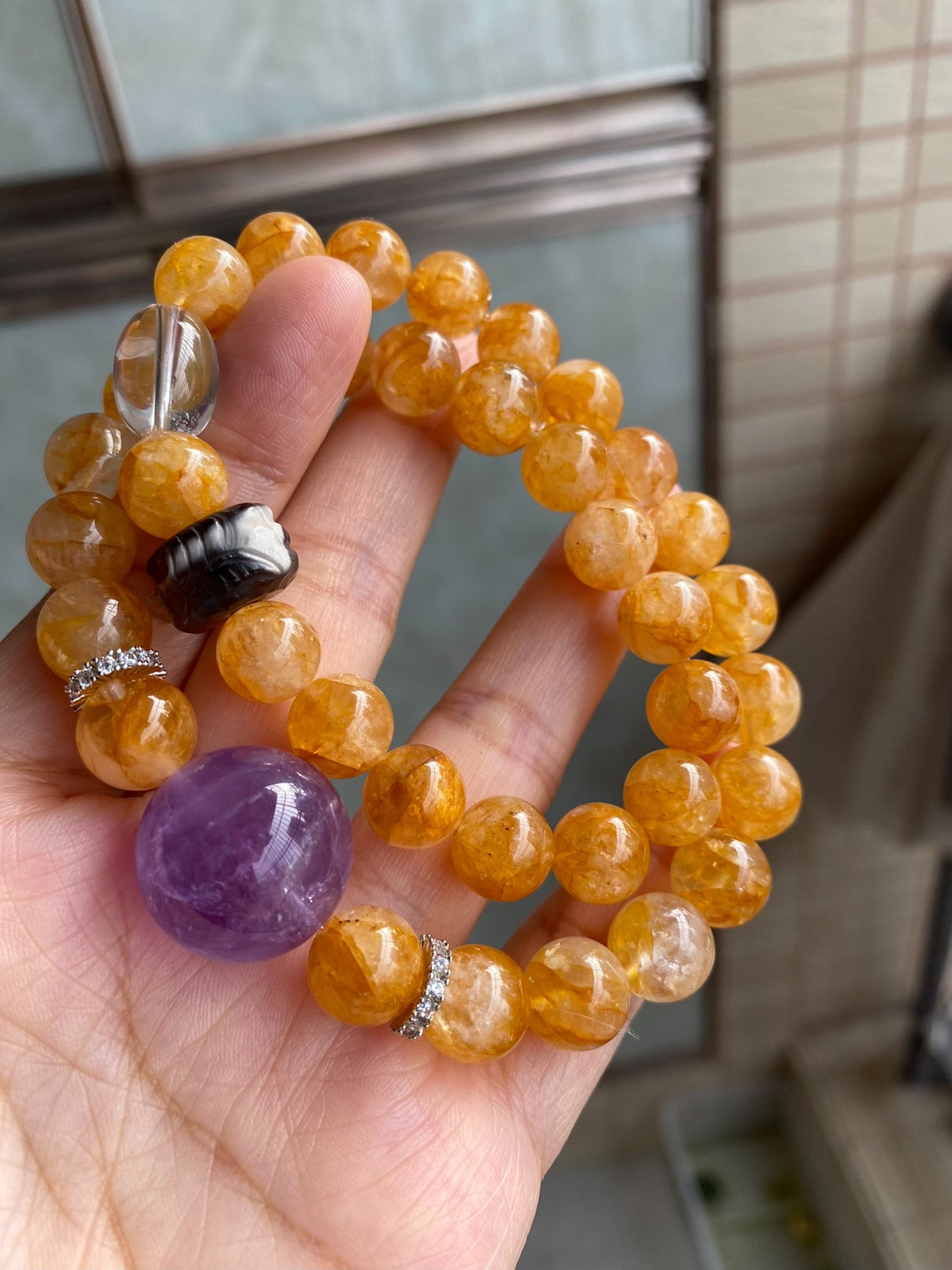Bracelet double rang en cristal naturel