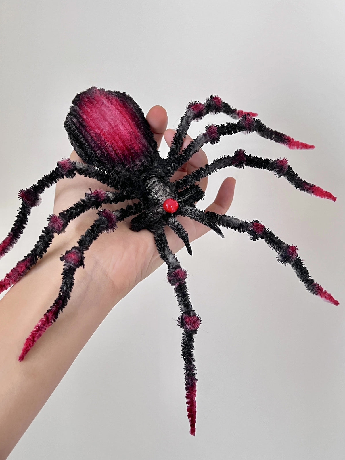 Handmade Chenille Spider Dark Gothic Plush