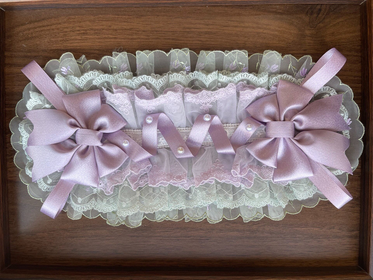 Purple Green Lolita Lace Headband Handmade