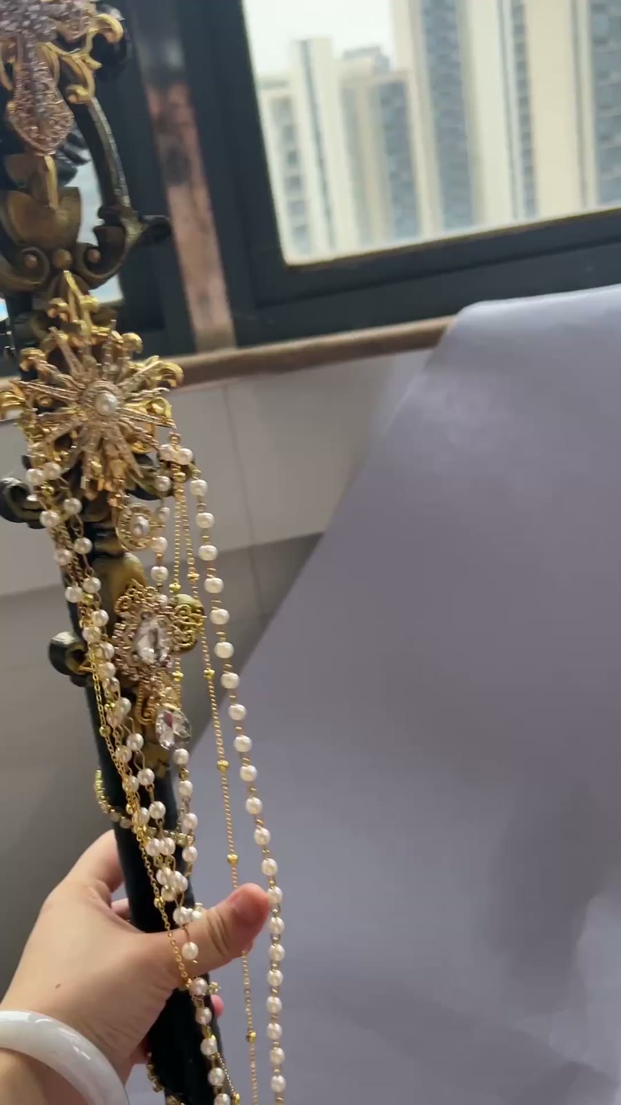Lolita Black Gold Angel Wing Scepter Staff