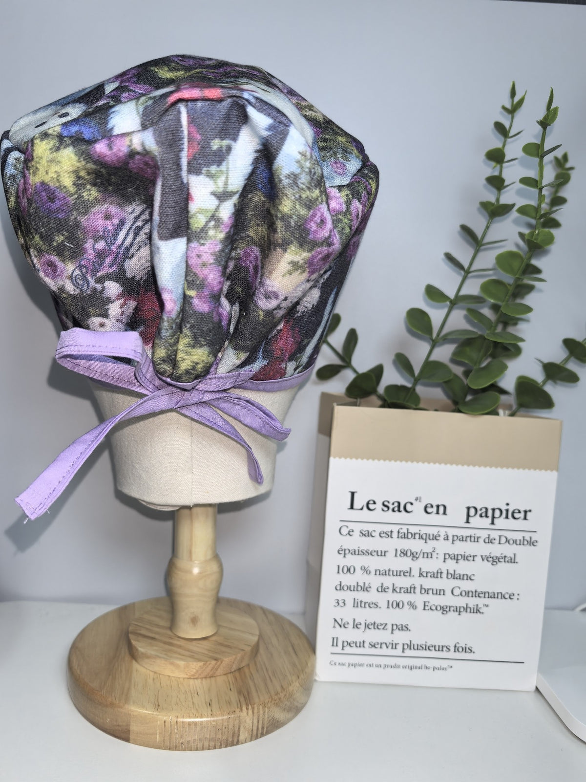 Cotton Linen Cat Floral Surgical Cap
