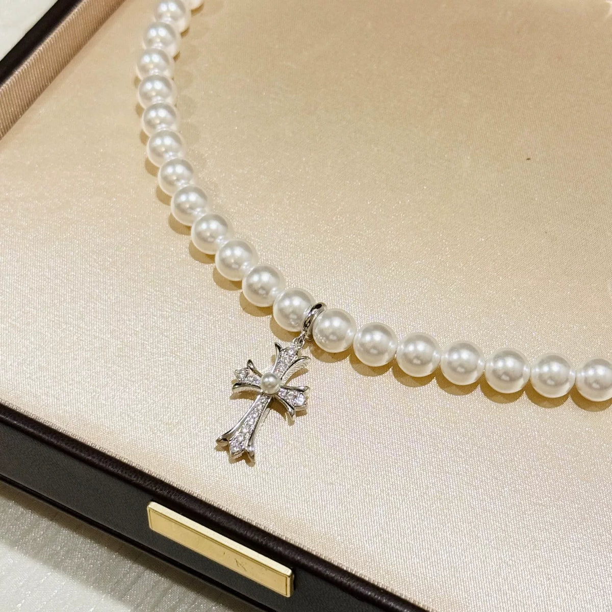 Collier Croix Perles de Culture Argent S925