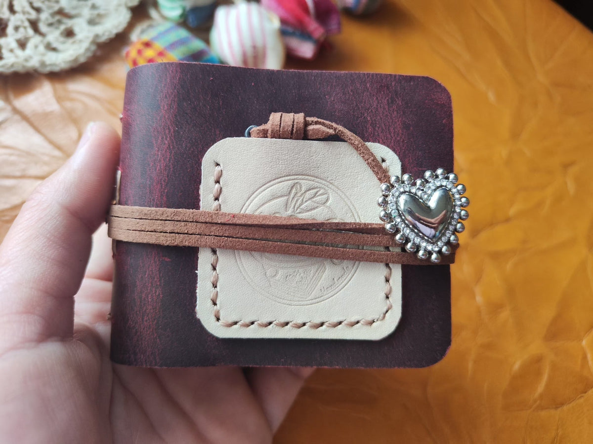 Burgundy Leather Journal with Embossed Cover
