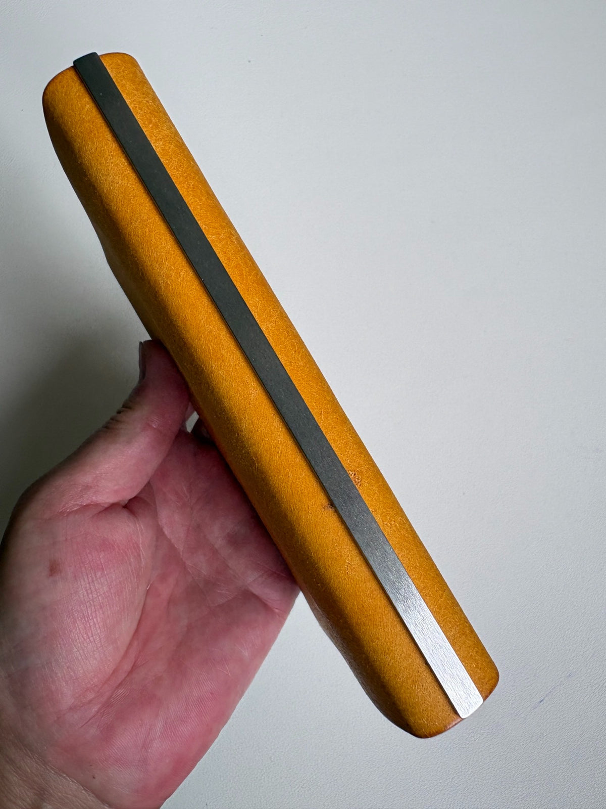 Handmade A7 Ring Binder Cover Yellow Leather