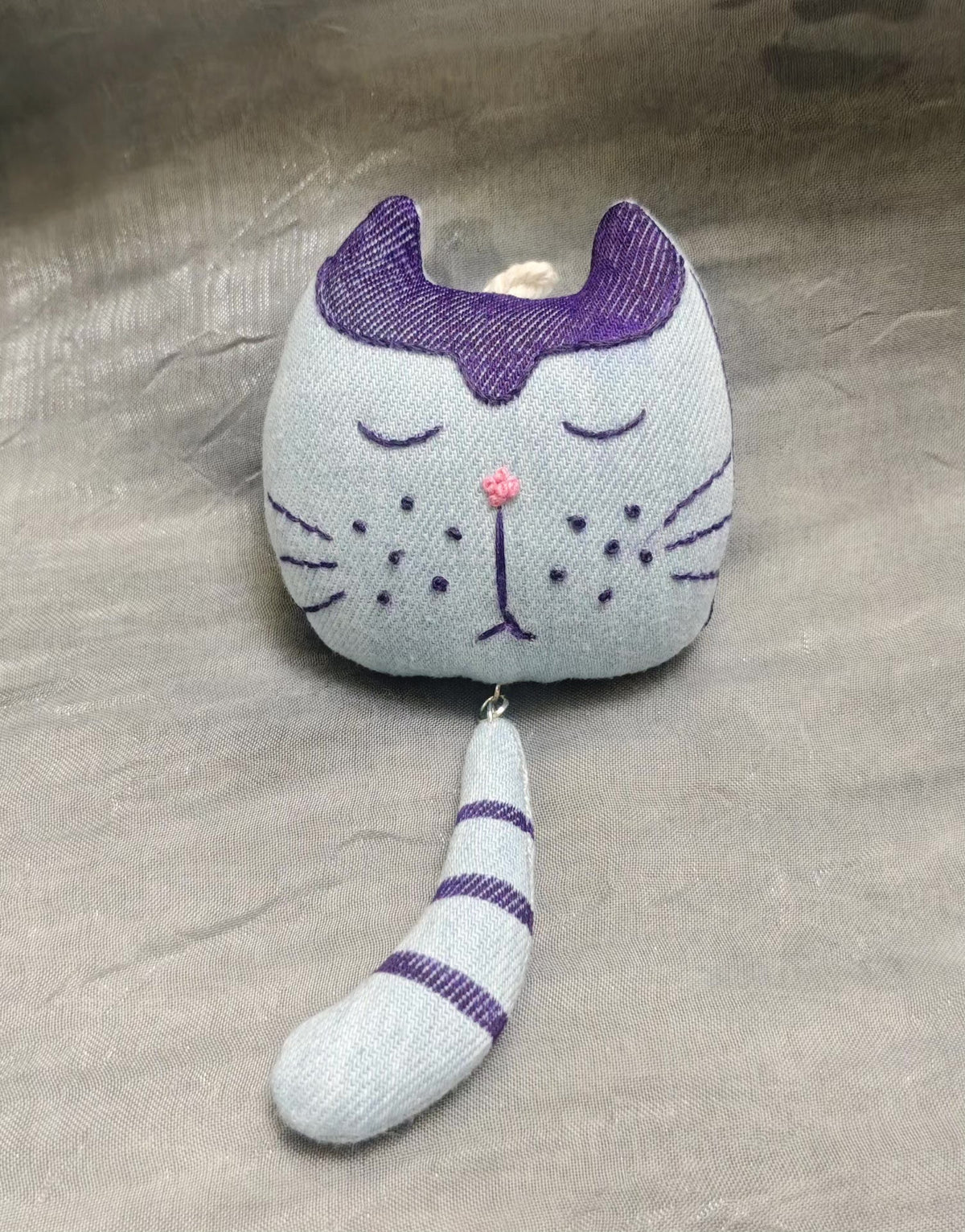 Handmade Fabric Cat Head Ornament