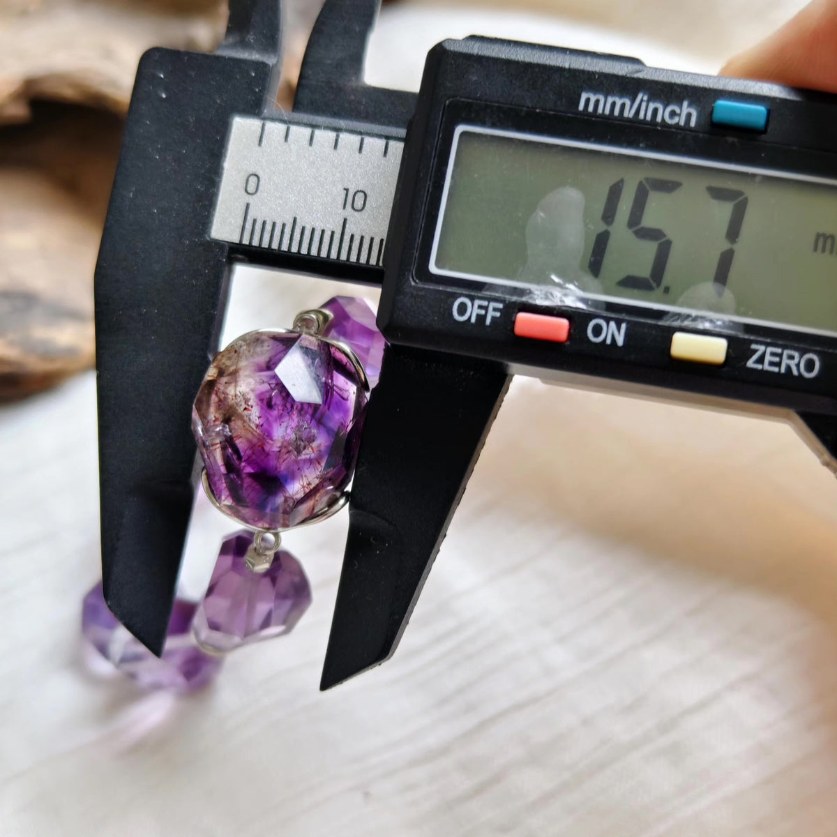 Purple Super Seven Silver Bracelet with Amethyst