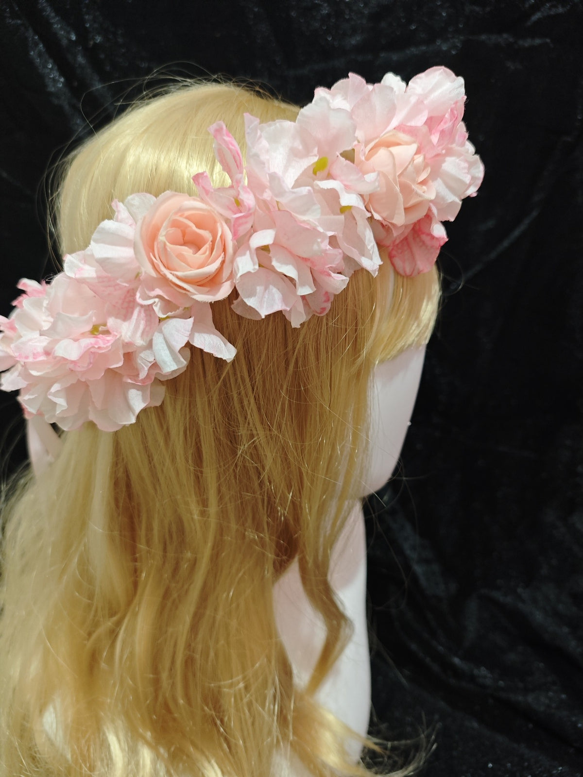 Pink Hydrangea Rose Lolita Floral Crown