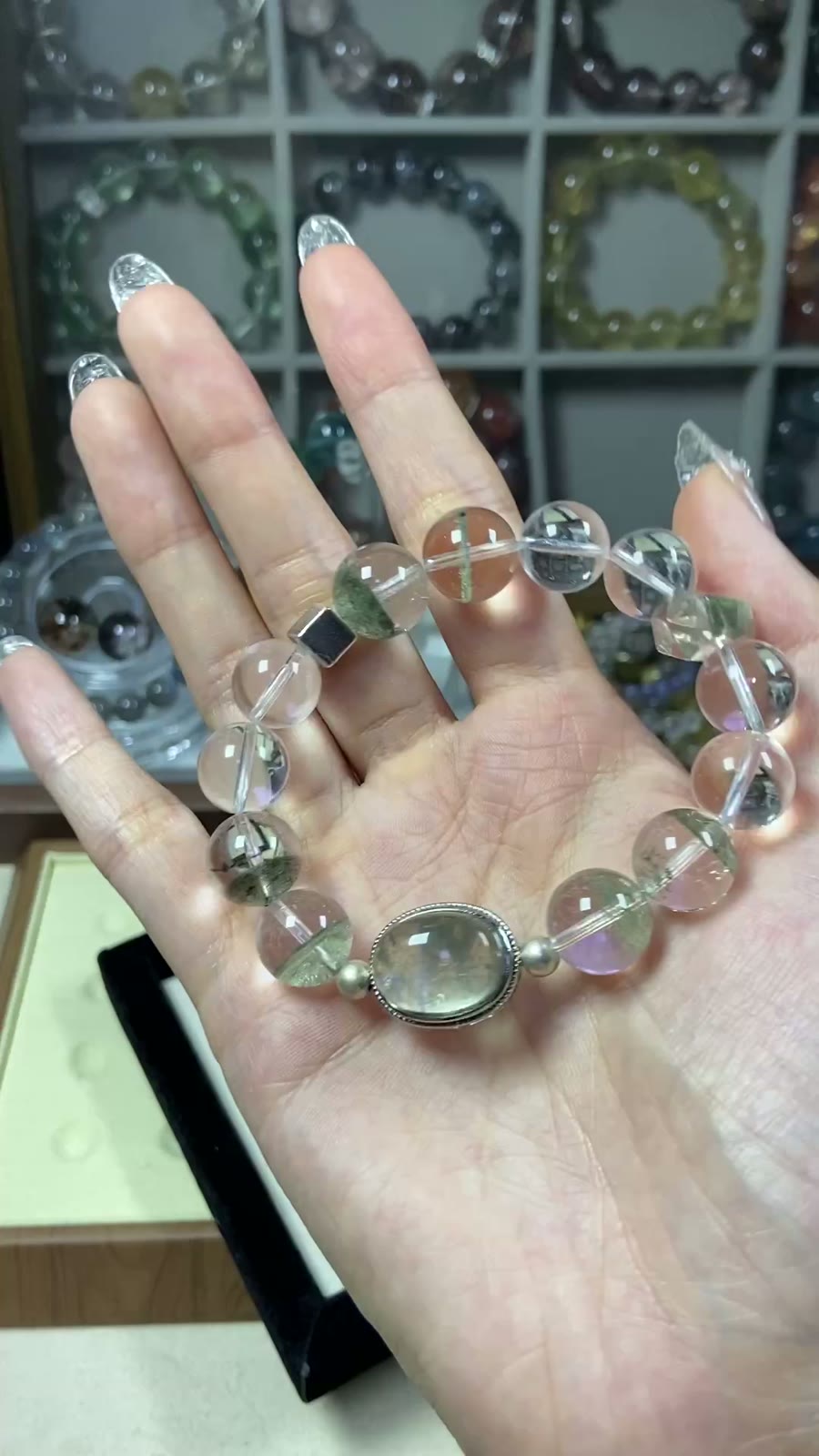 Green Phantom Quartz Beaded Bracelet