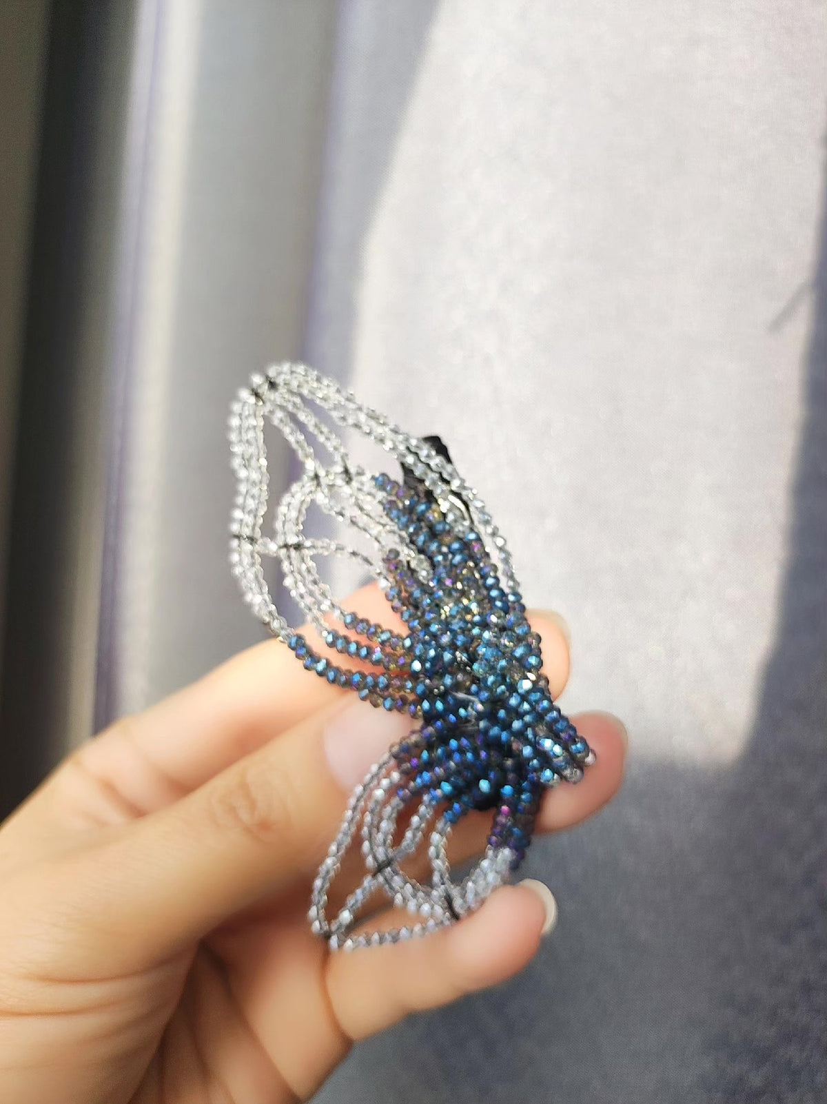 Beaded Butterfly Wing Hair Clip 5 cm