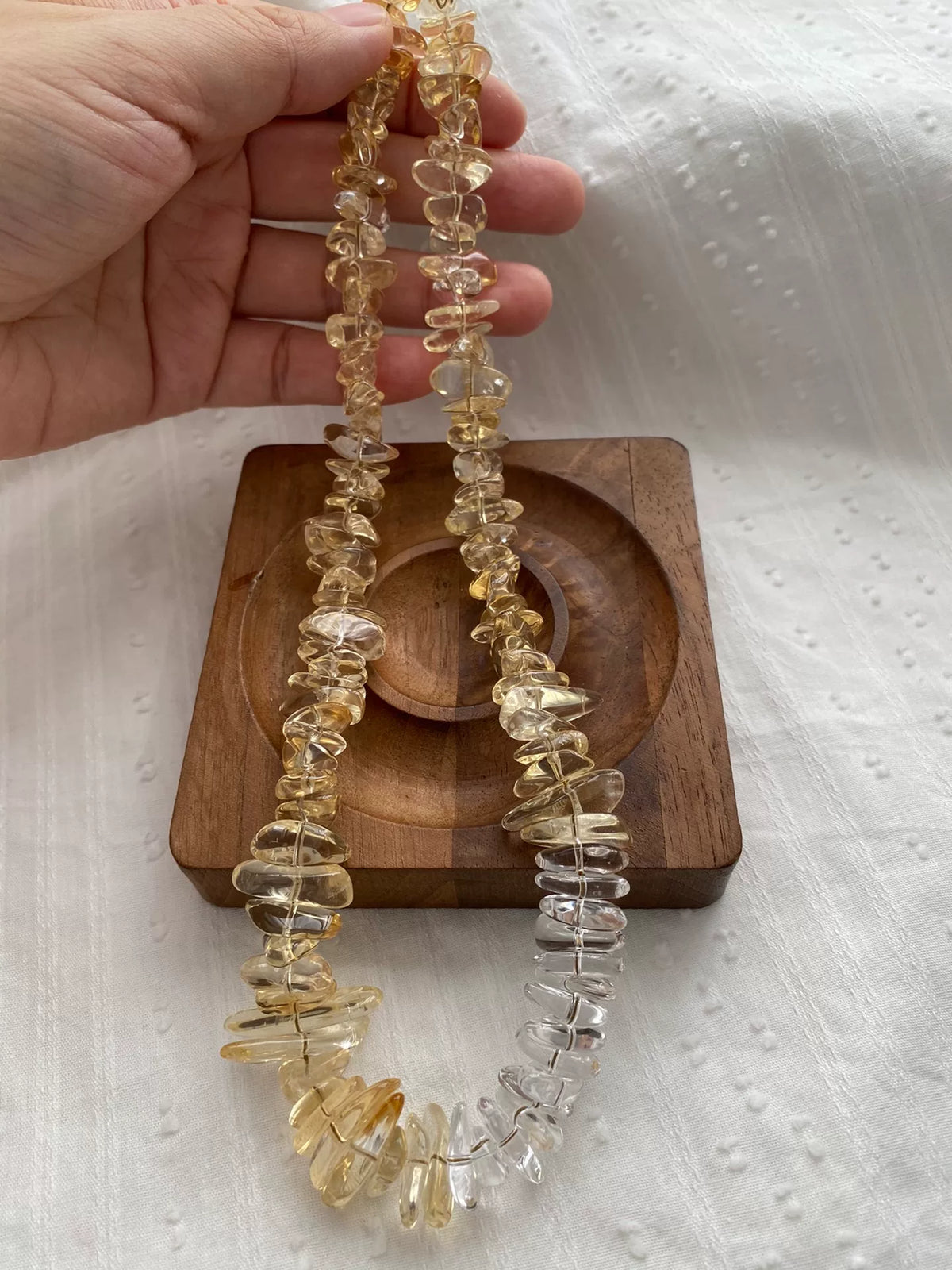 Collana Freeform in Citrino e Quarzo Ialino