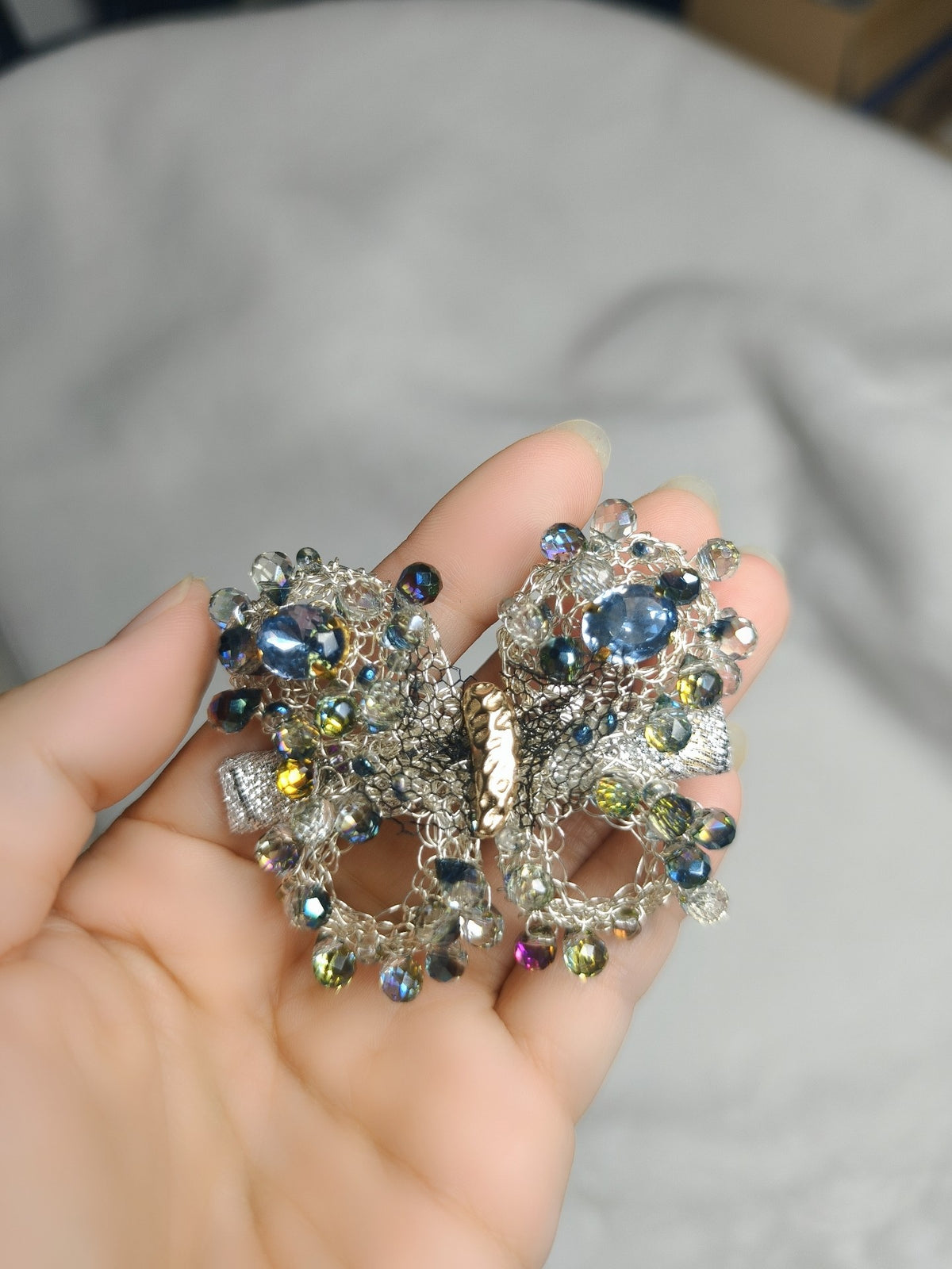 Butterfly Crystal Wire Hair Clip