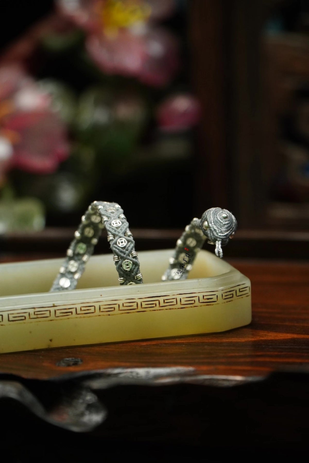 Handwoven Silver Krait Snake Bracelet