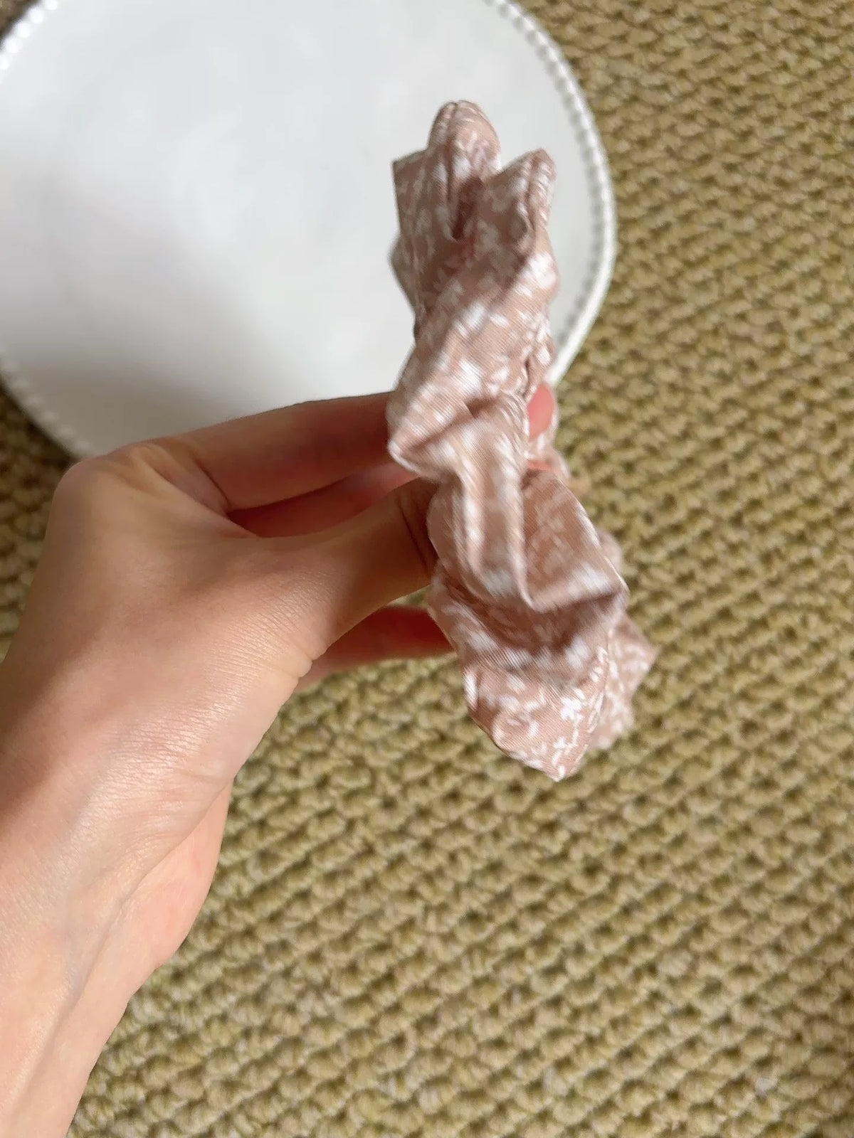 Autumn Mocha Floral Handmade Scrunchie