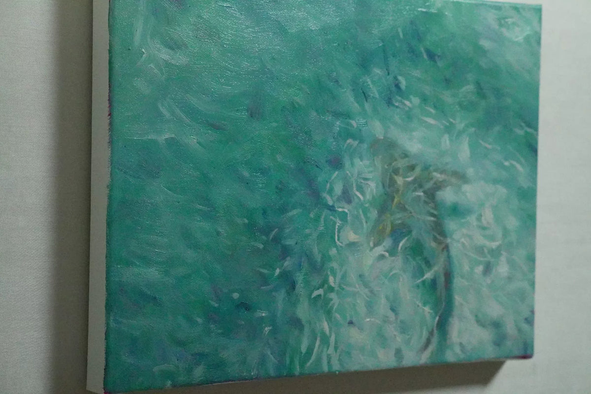 Original akrylmålning av haj på duk 40x30cm