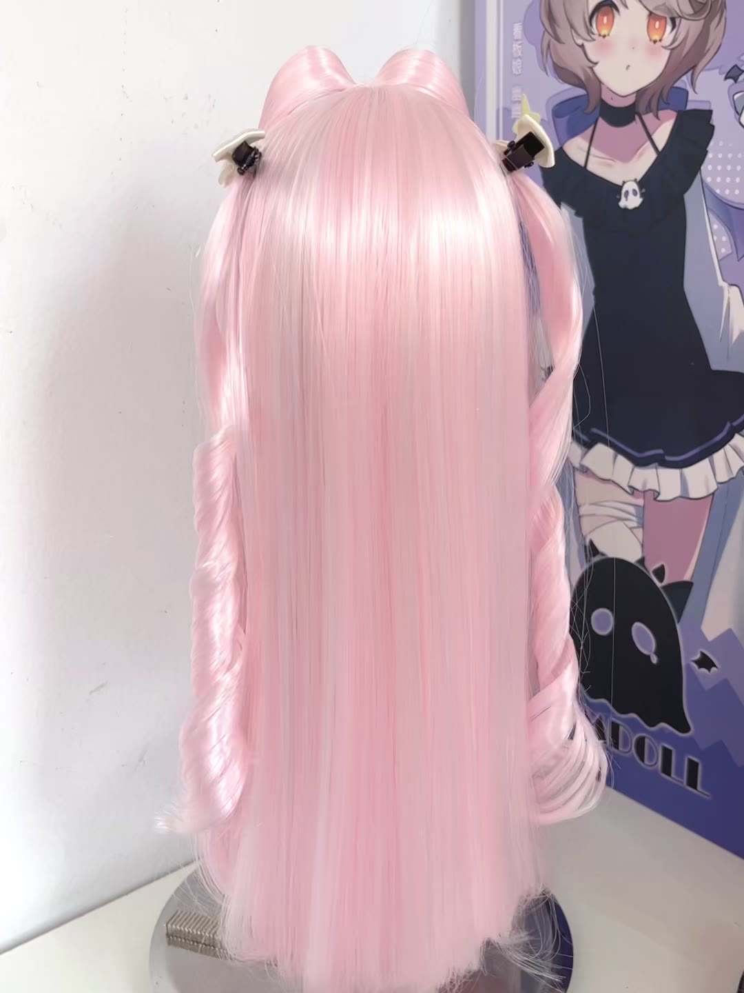 Pastel Pink Doll Wig with Twin Tails
