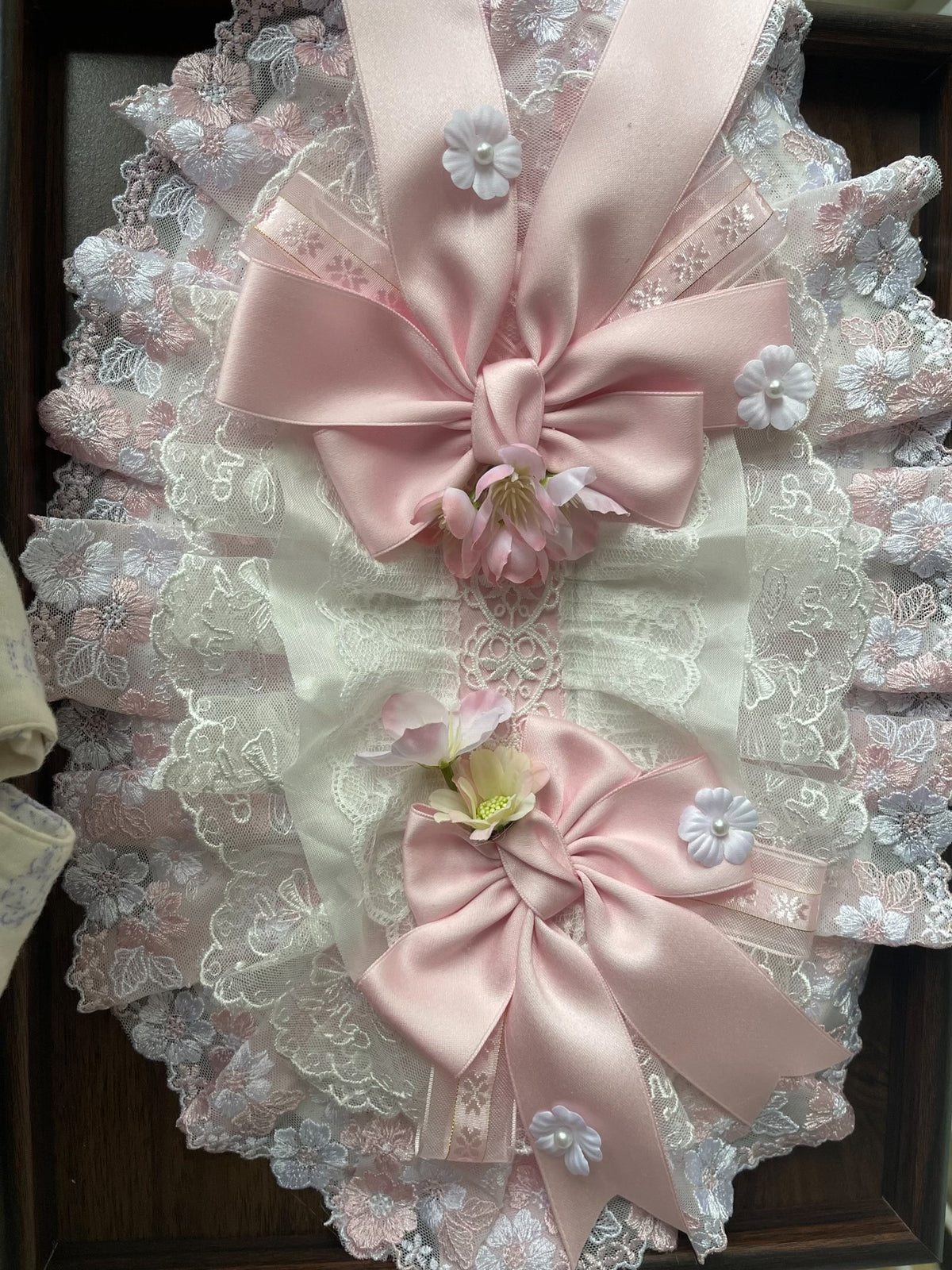 Lolita Pink Lace Bonnet Handmade