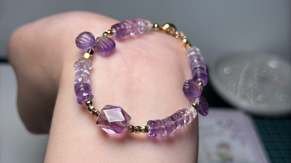 Amethyst Faceted Beaded Bracelet