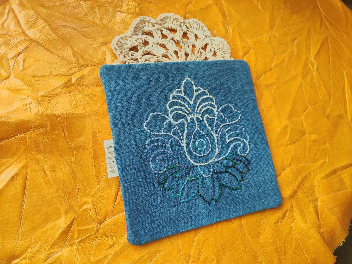 Handmade Patchwork Coasters with Sashiko Stitching