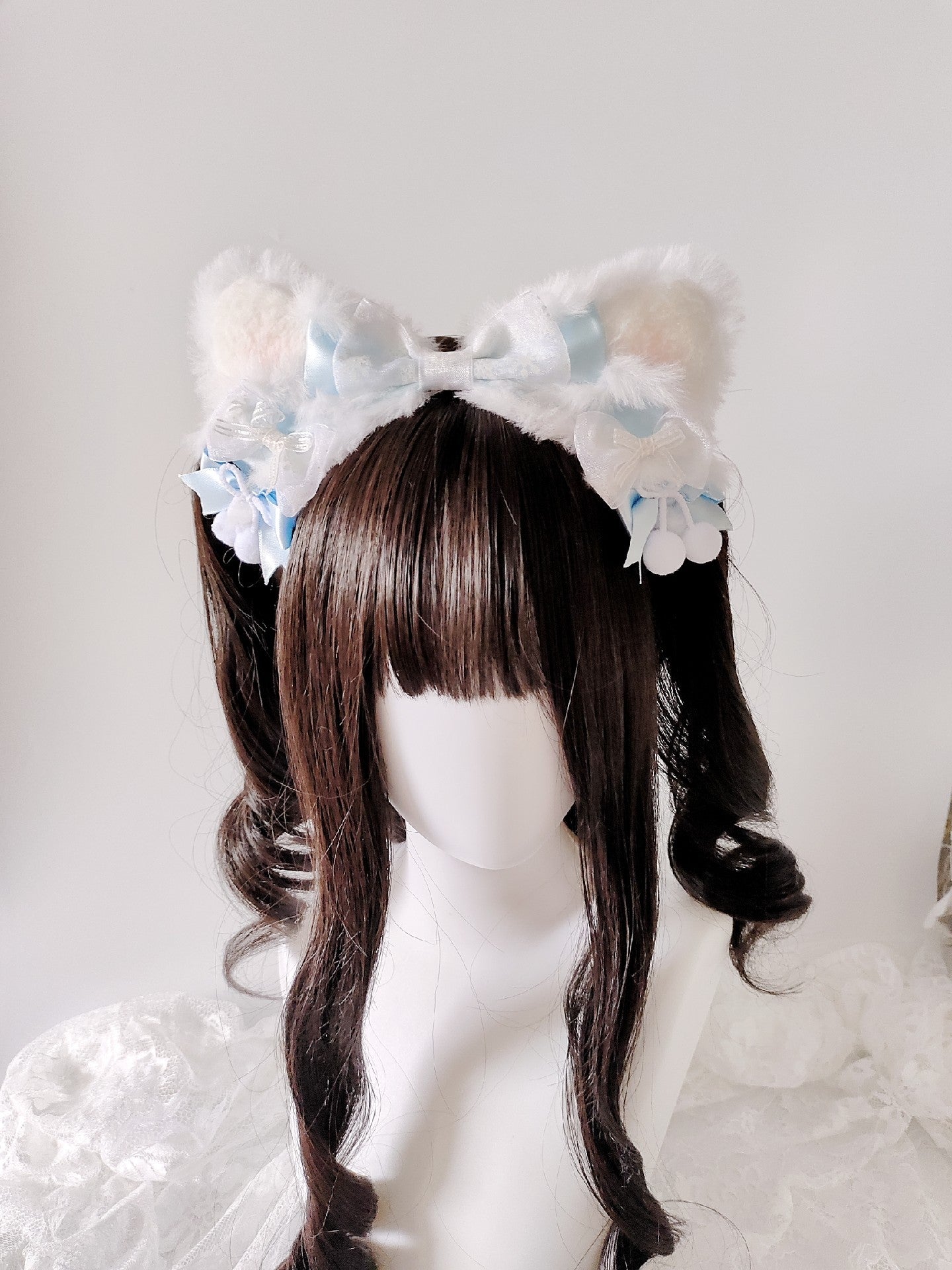 Plush Snowflake Cat Ear Headband Lolita Hair Accessory