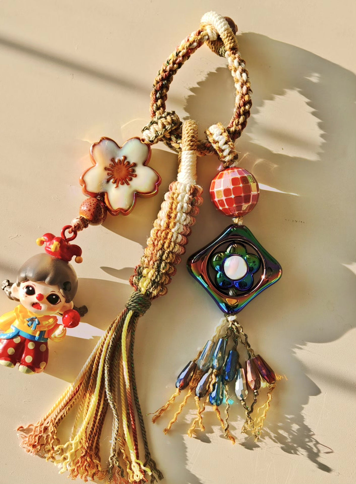 Handwoven Tassel Hanging Charm with Colorful Beads
