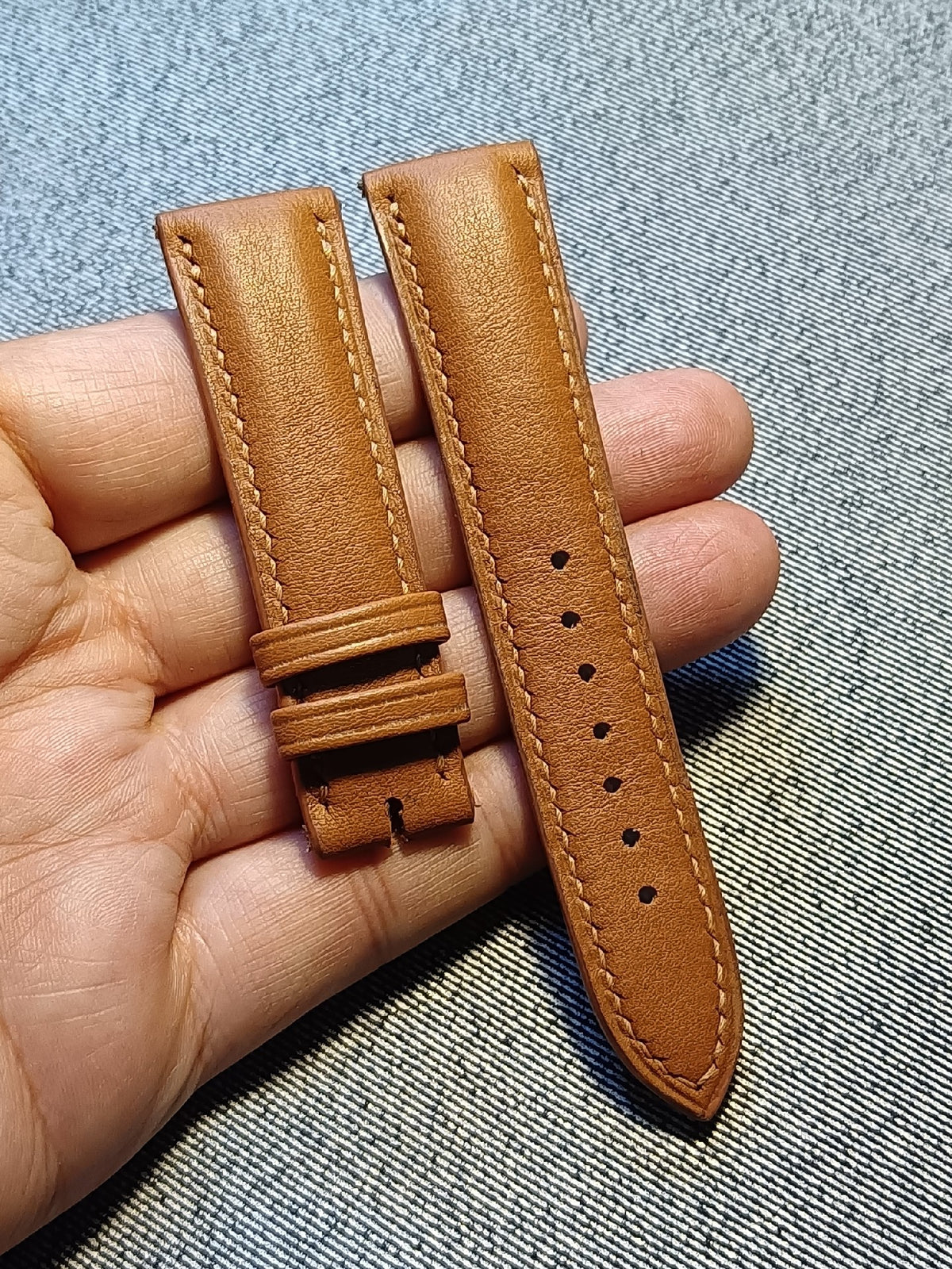 Handcrafted Swift Leather Watch Strap Brown