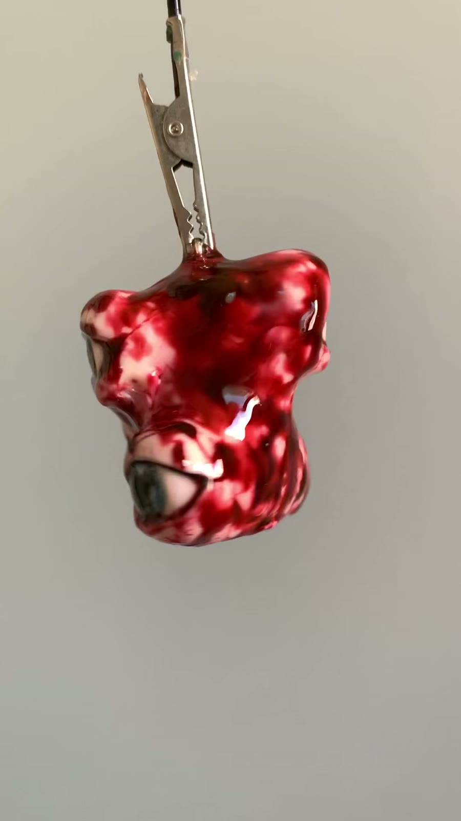 Handmade Clay Cthulhu Charm with Eyeballs