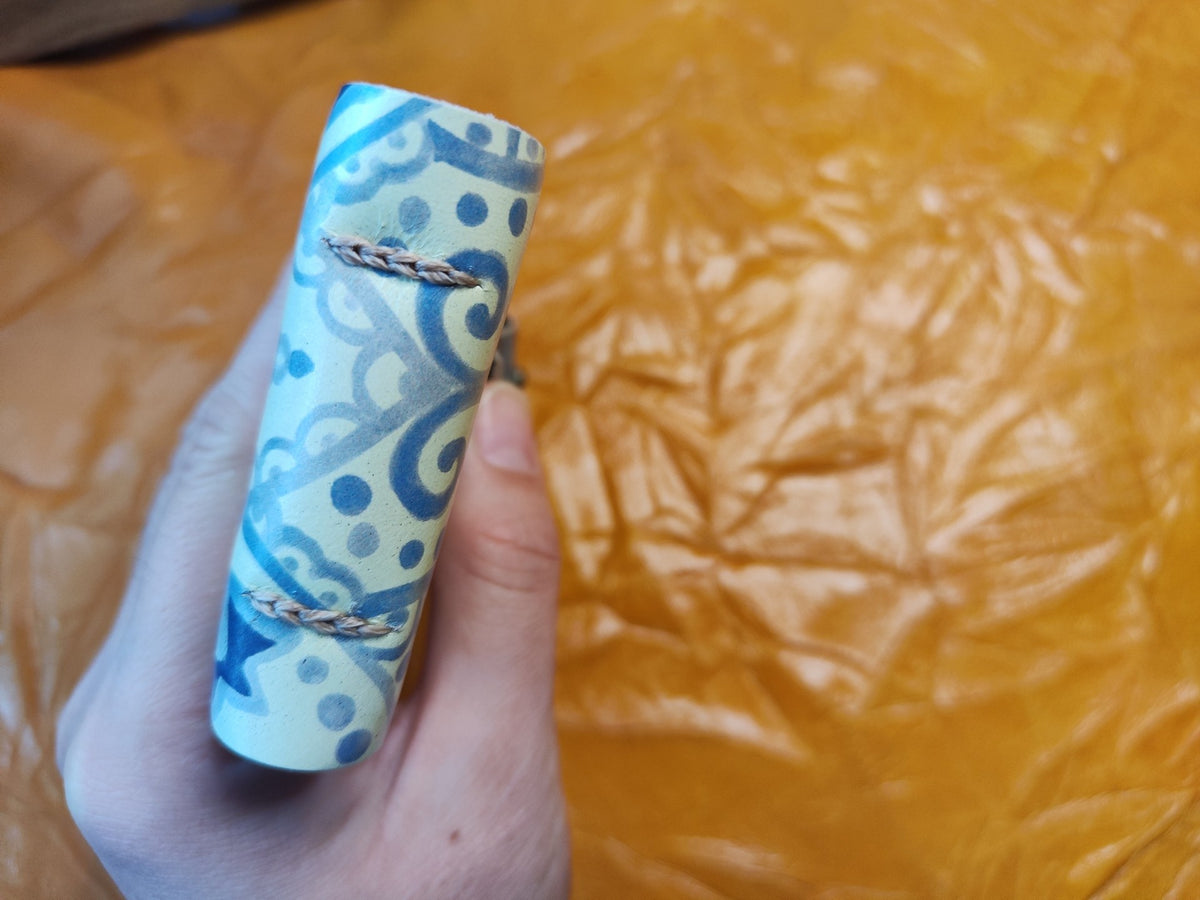 Cowhide Journal with Porcelain Pattern