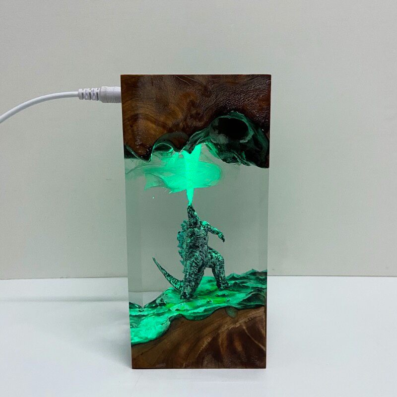 Figurine Godzilla en Résine avec Éclairage RGB