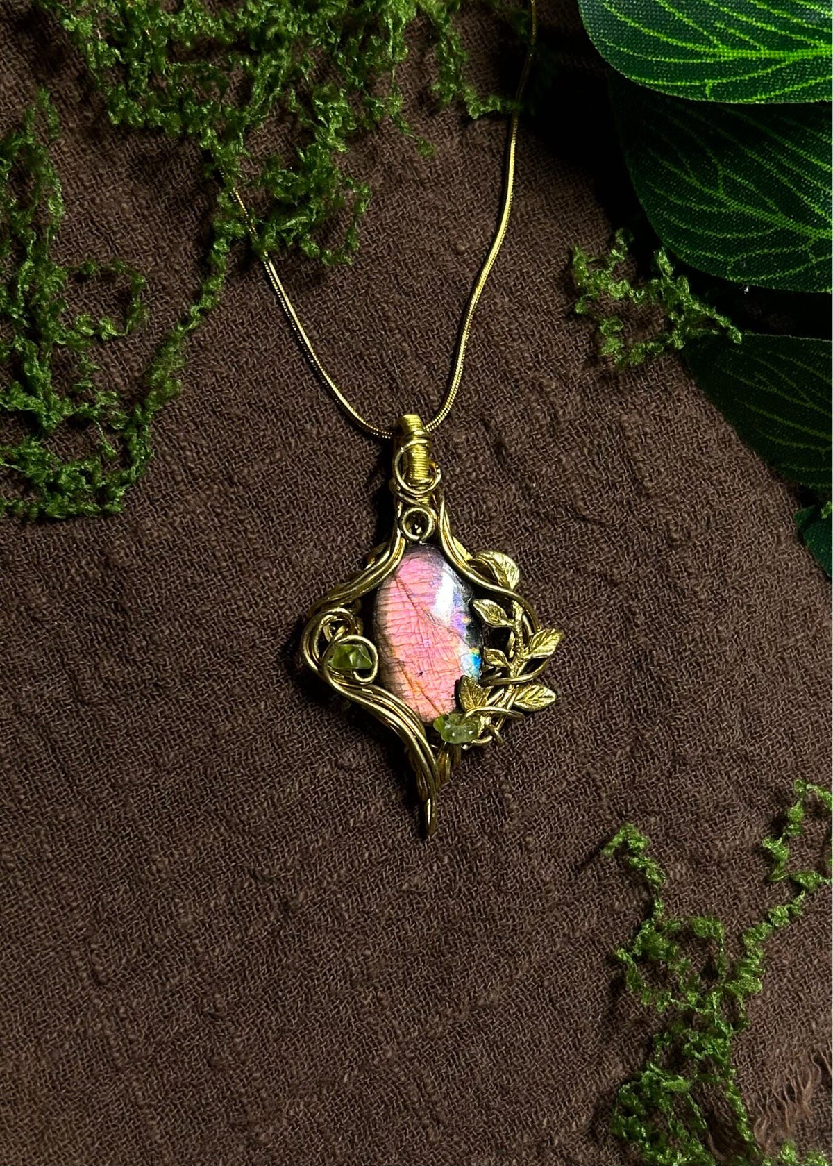 Wire Wrapped Labradorite Pendant Necklace